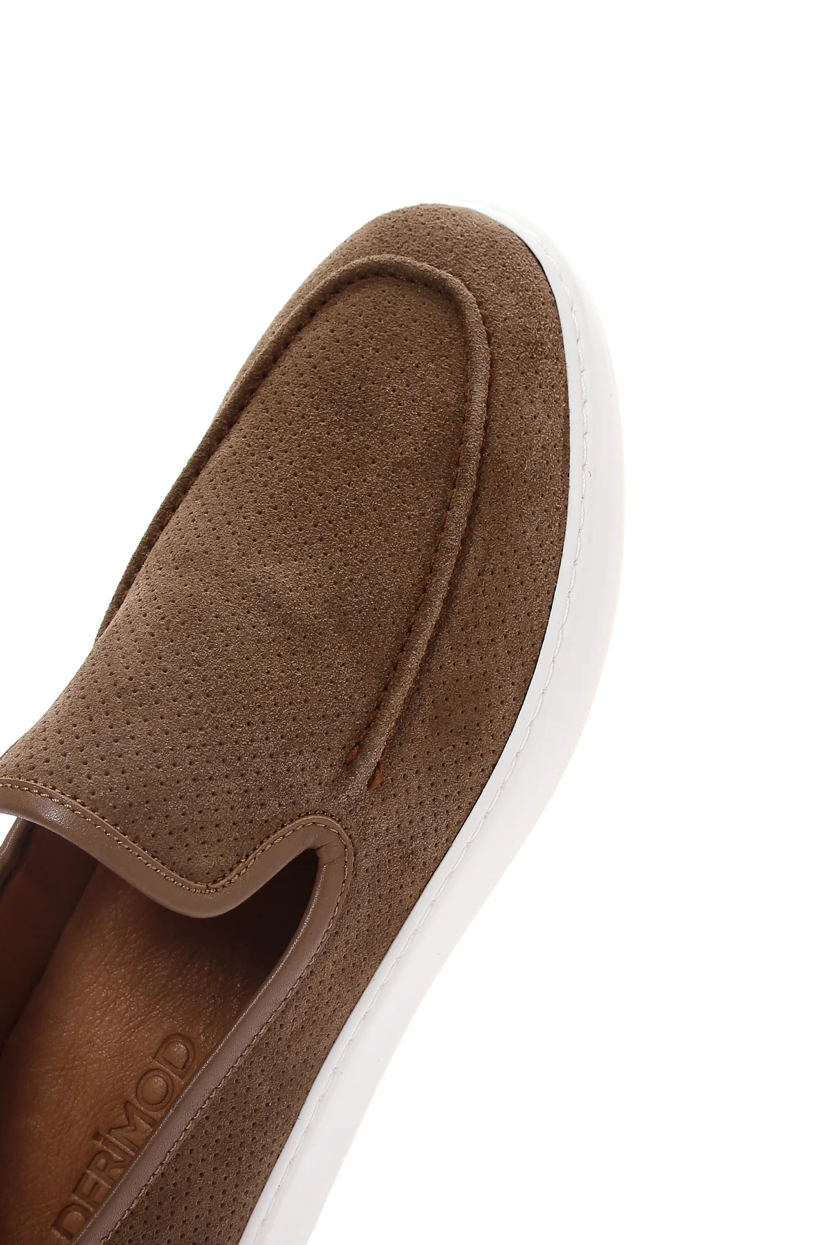 Erkek Vizon Süet Deri Spor Loafer - Image 9