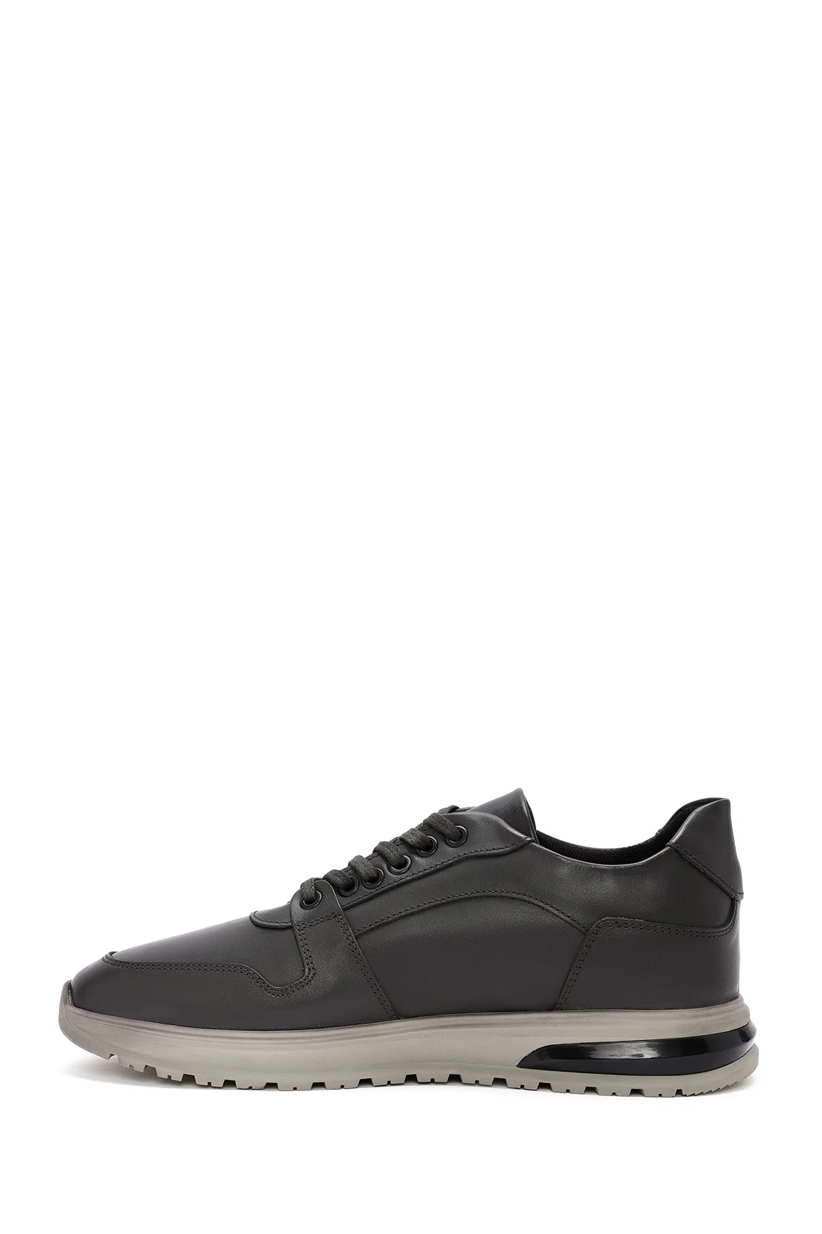 Erkek Yeşil Bağcıklı Deri Casual Sneaker - Image 2