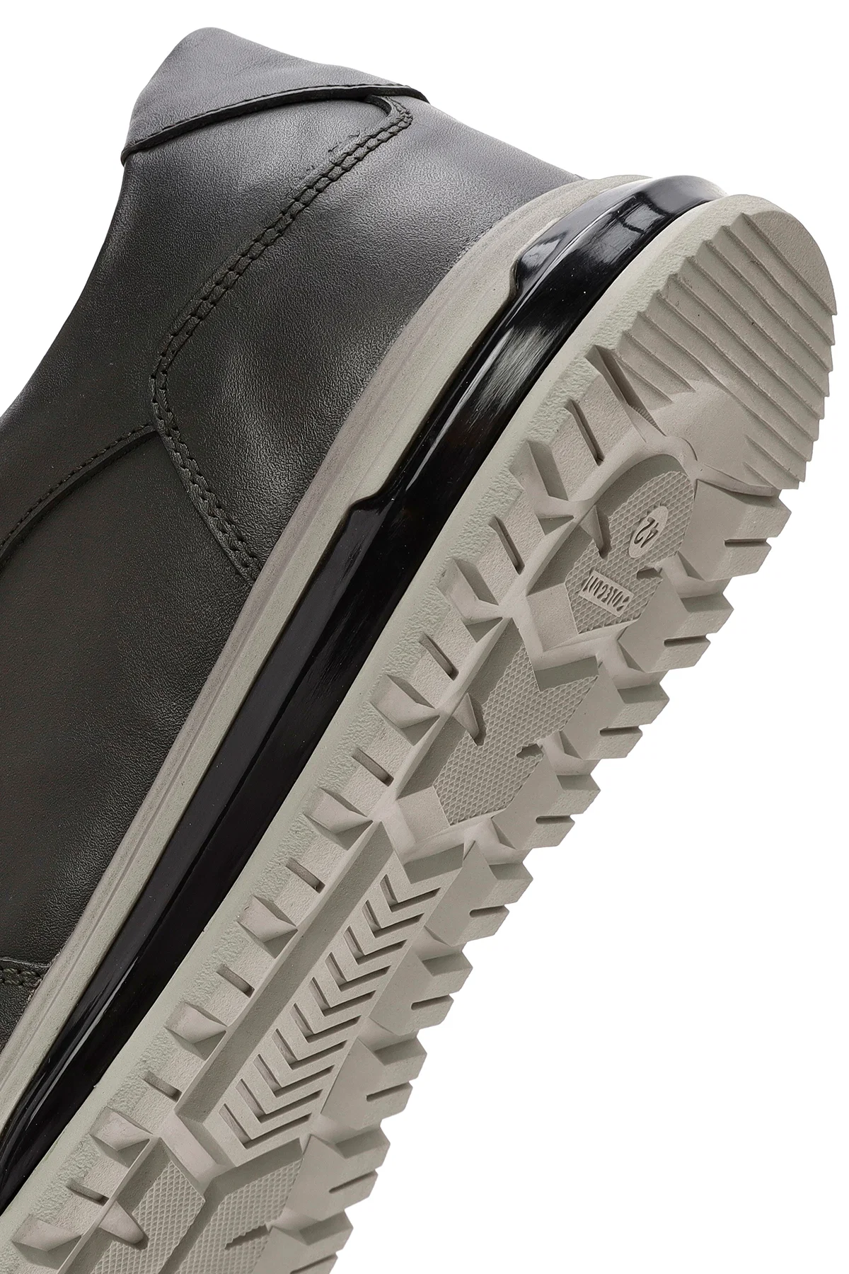 Erkek Yeşil Bağcıklı Deri Casual Sneaker - Image 8