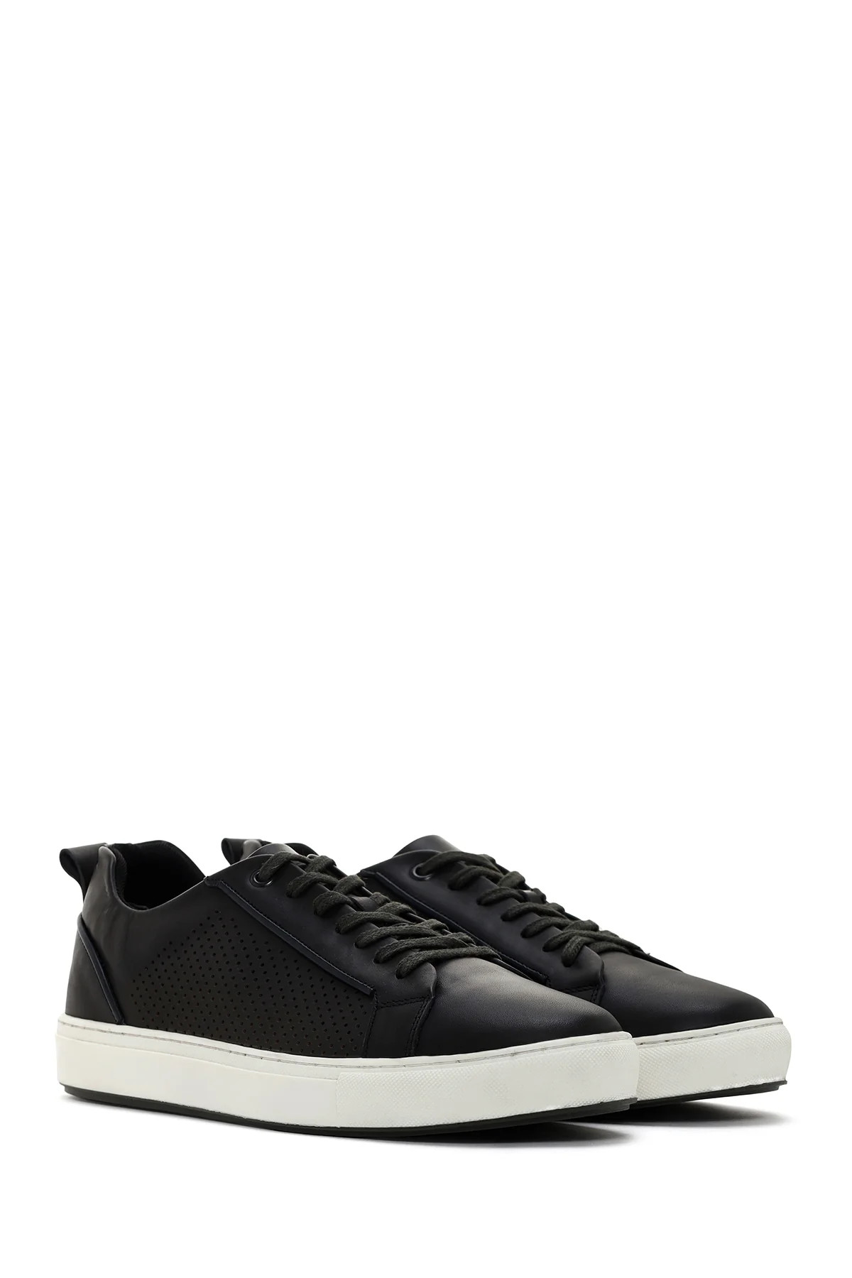 Erkek Yeşil Bağcıklı Deri Sneaker - Image 3