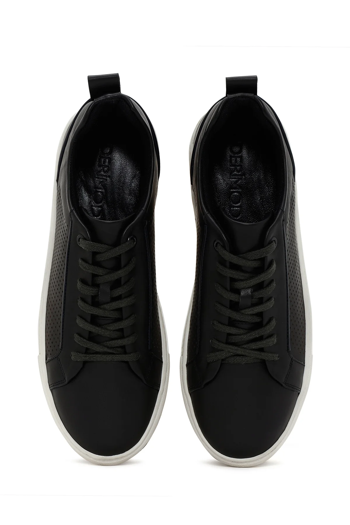 Erkek Yeşil Bağcıklı Deri Sneaker - Image 6