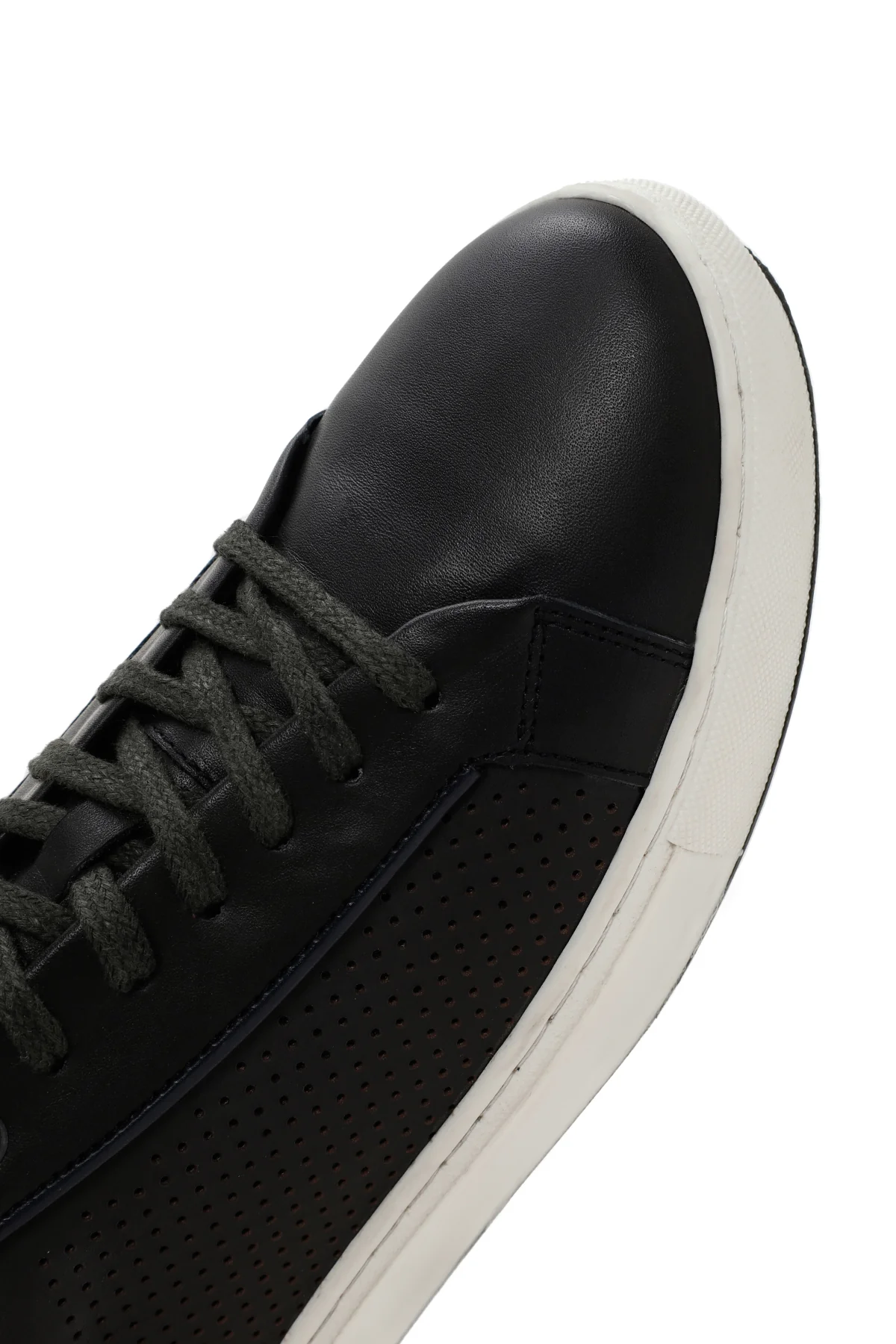 Erkek Yeşil Bağcıklı Deri Sneaker - Image 9