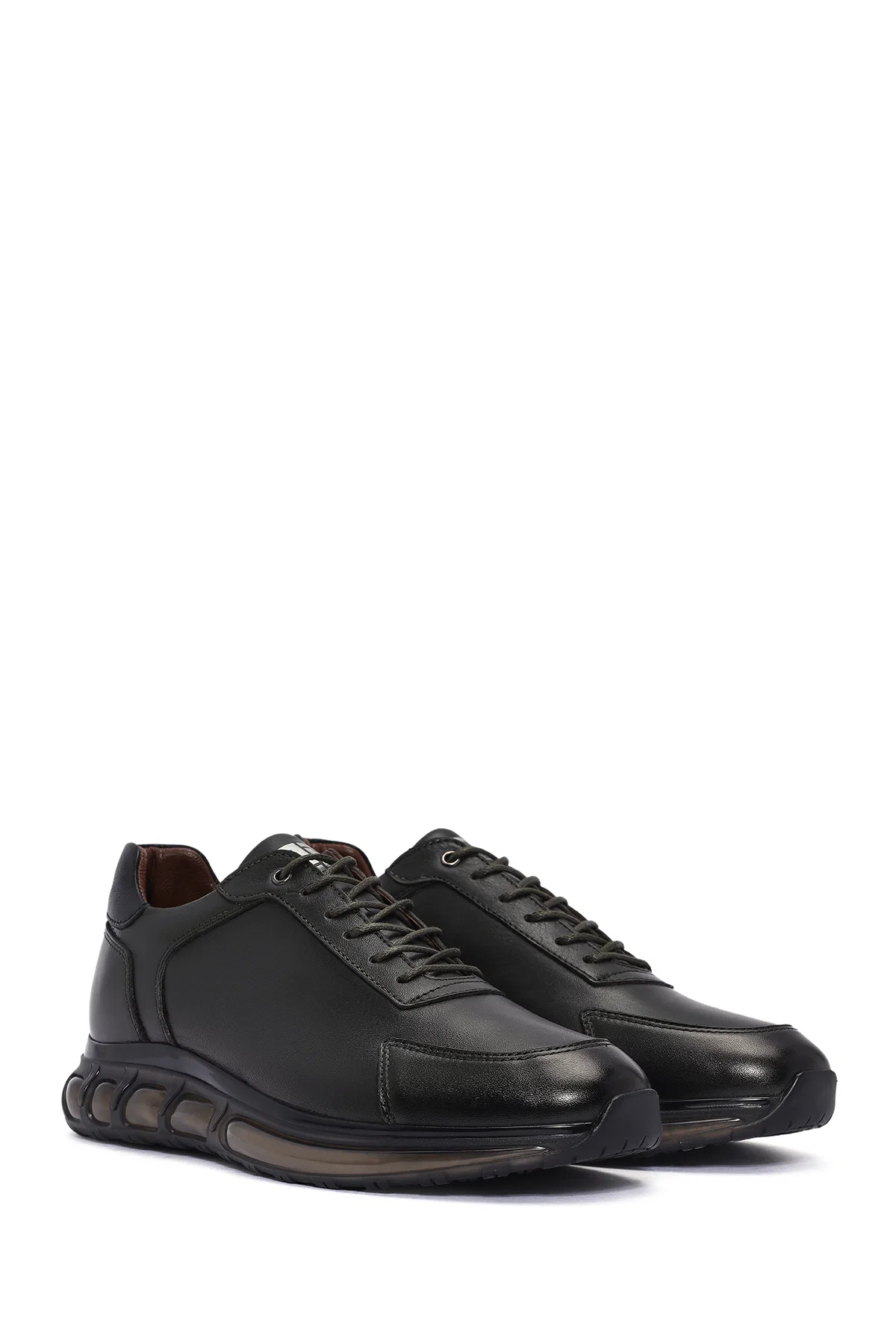 Erkek Yeşil Bağcıklı Deri Sneaker - Image 3