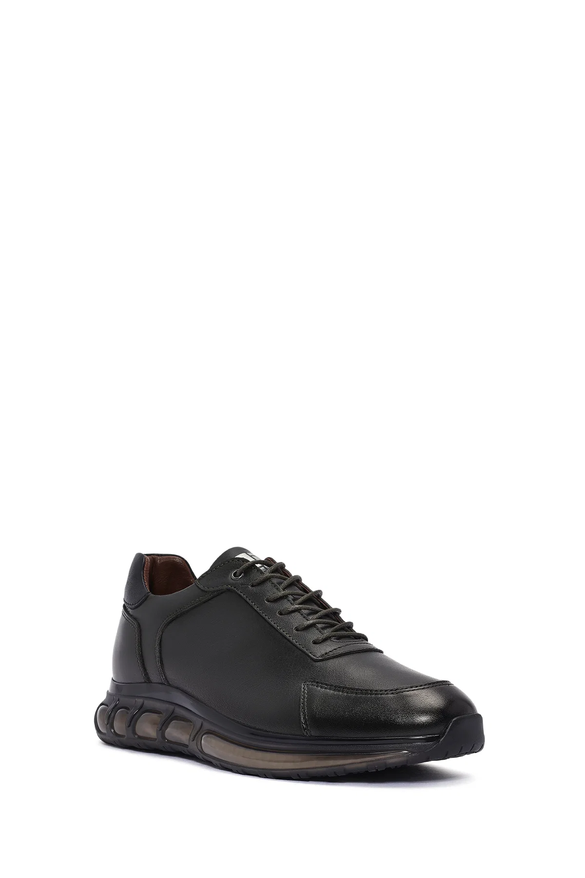 Erkek Yeşil Bağcıklı Deri Sneaker - Image 6