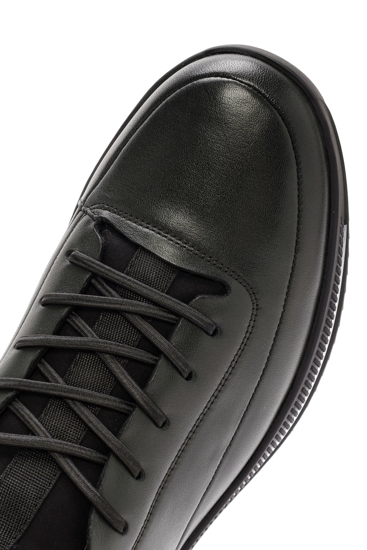Erkek Yeşil Bağcıklı Deri Sneaker - Image 10