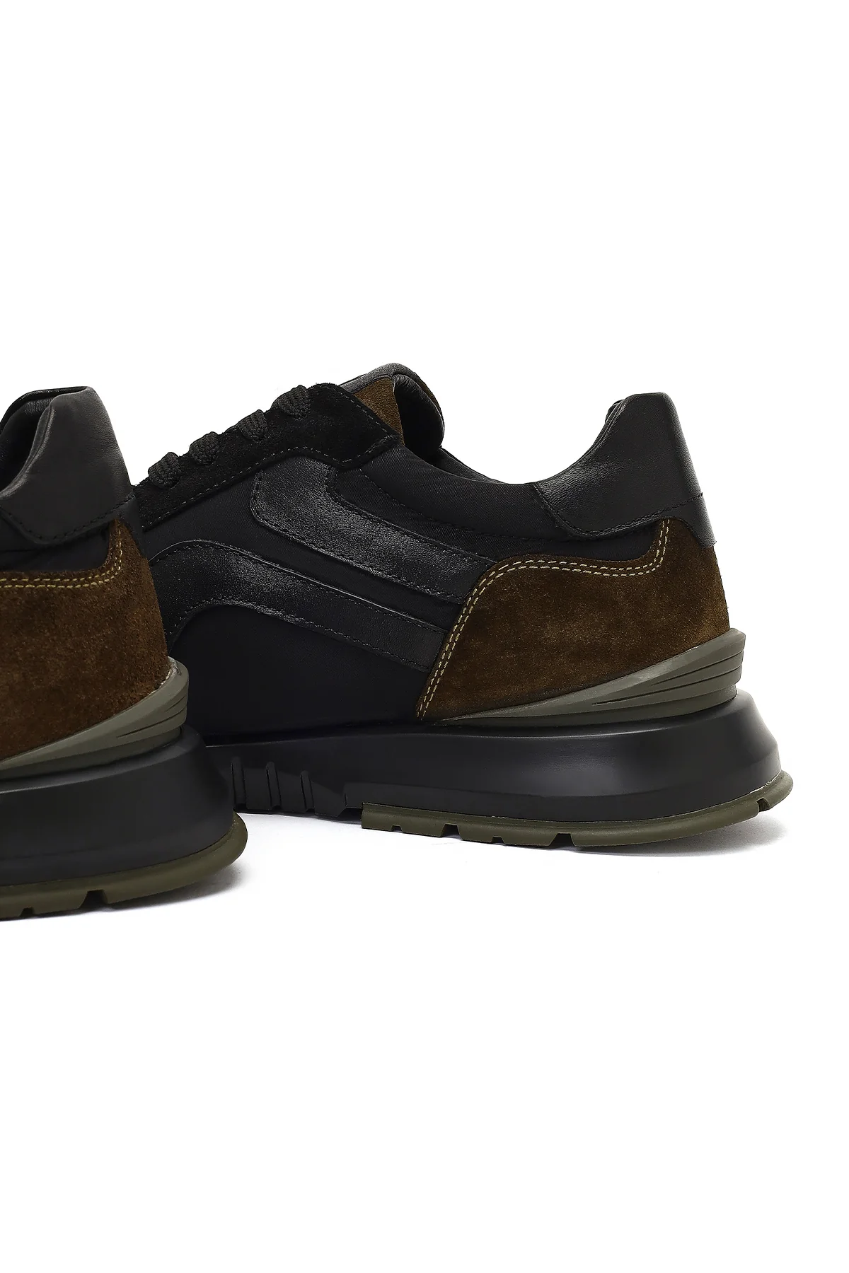 Erkek Yeşil Bağcıklı Deri Sneaker - Image 10
