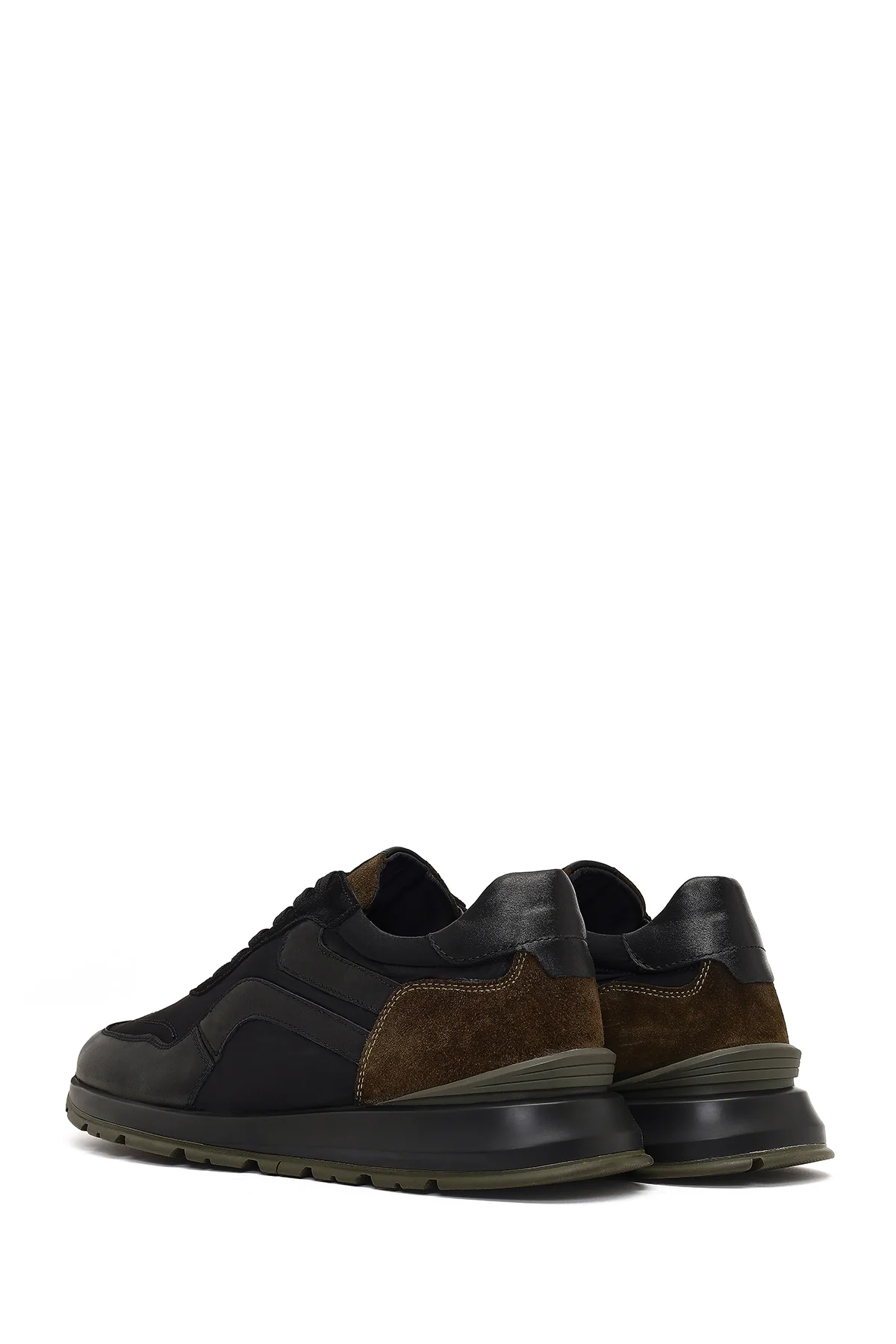 Erkek Yeşil Bağcıklı Deri Sneaker - Image 5
