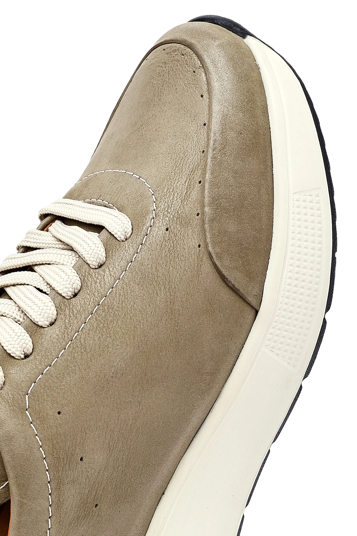 Erkek Yeşil Bağcıklı Kalın Tabanlı Nubuk Deri Sneaker - Image 10