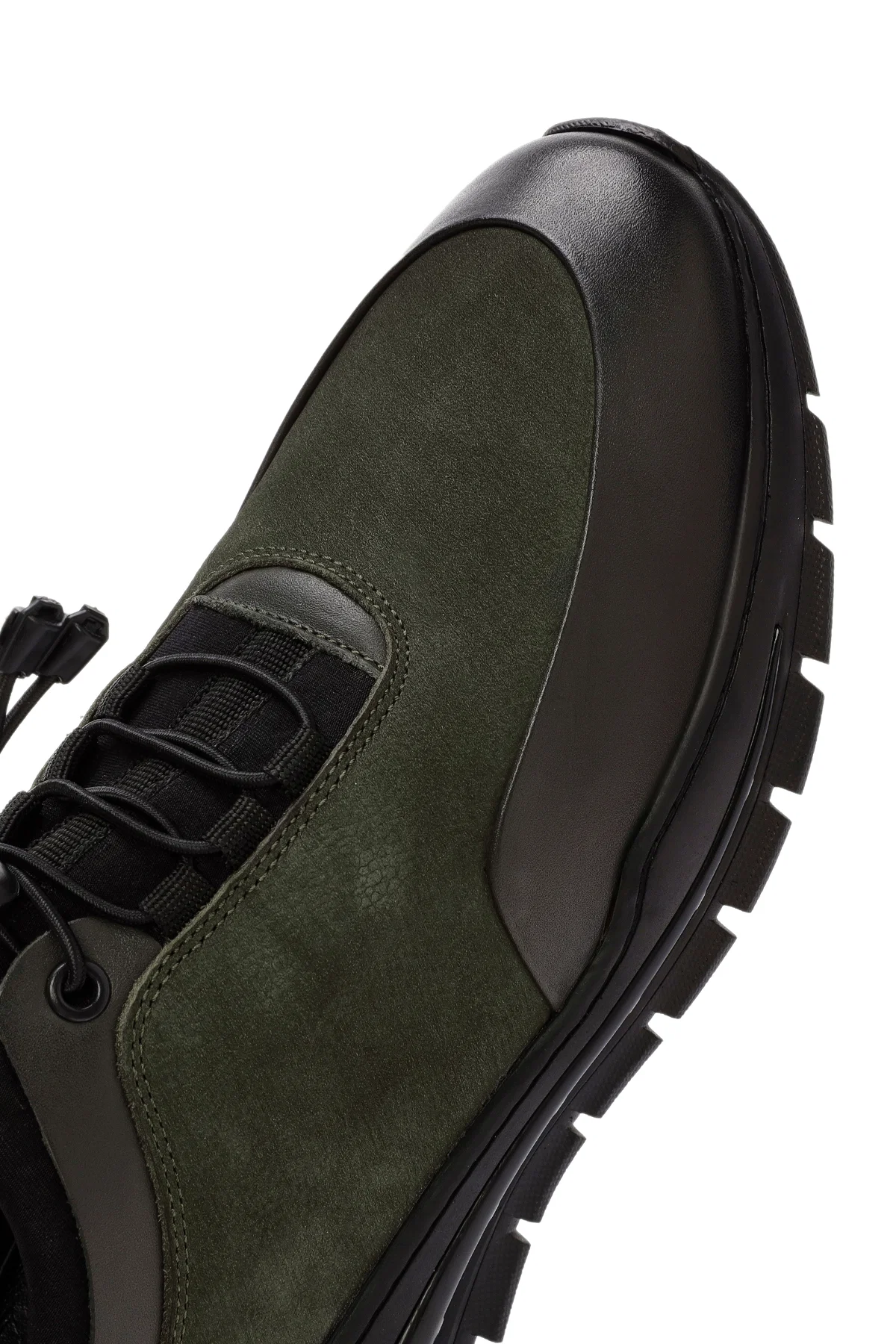 Erkek Yeşil Bağcıklı Nubuk Deri Casual Sneaker - Image 10