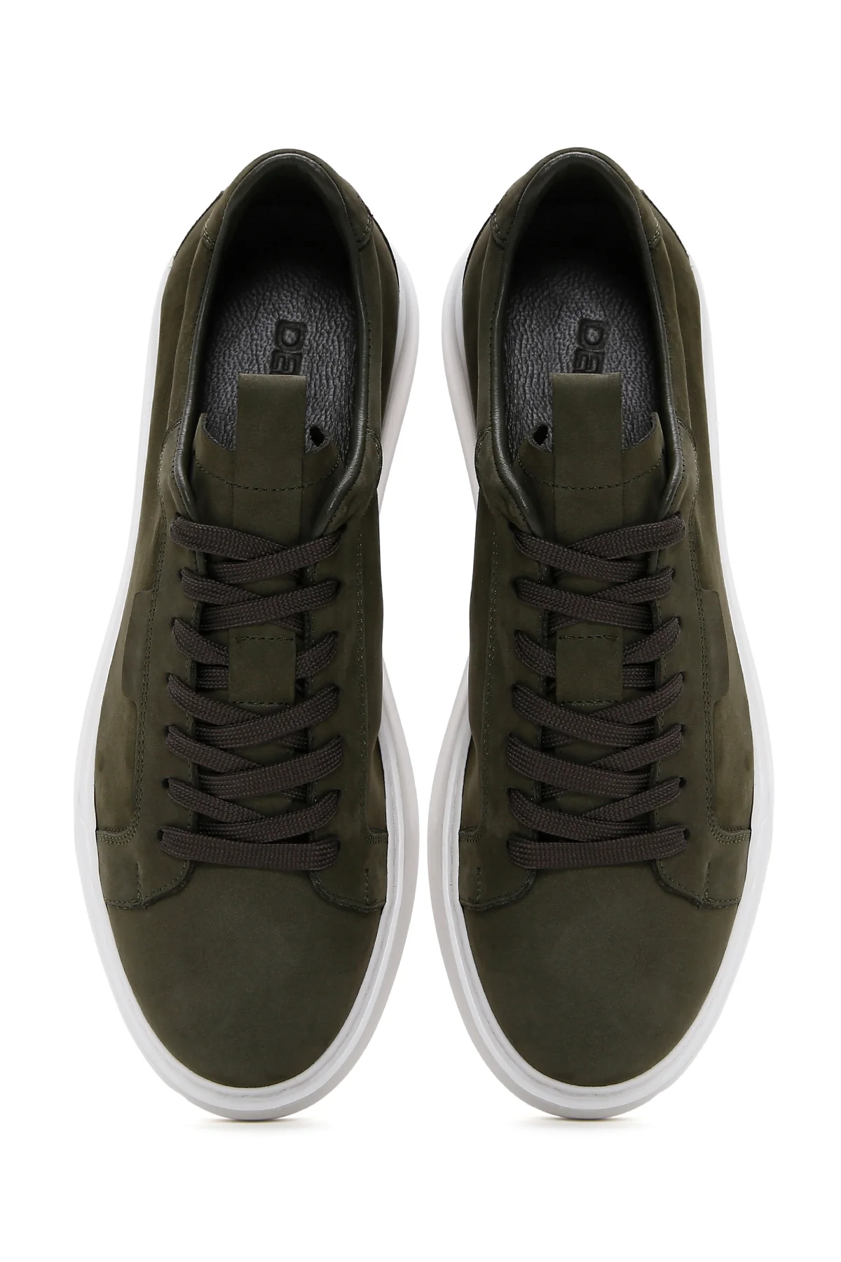 Erkek Yeşil Bağcıklı Nubuk Deri Sneaker - Image 6