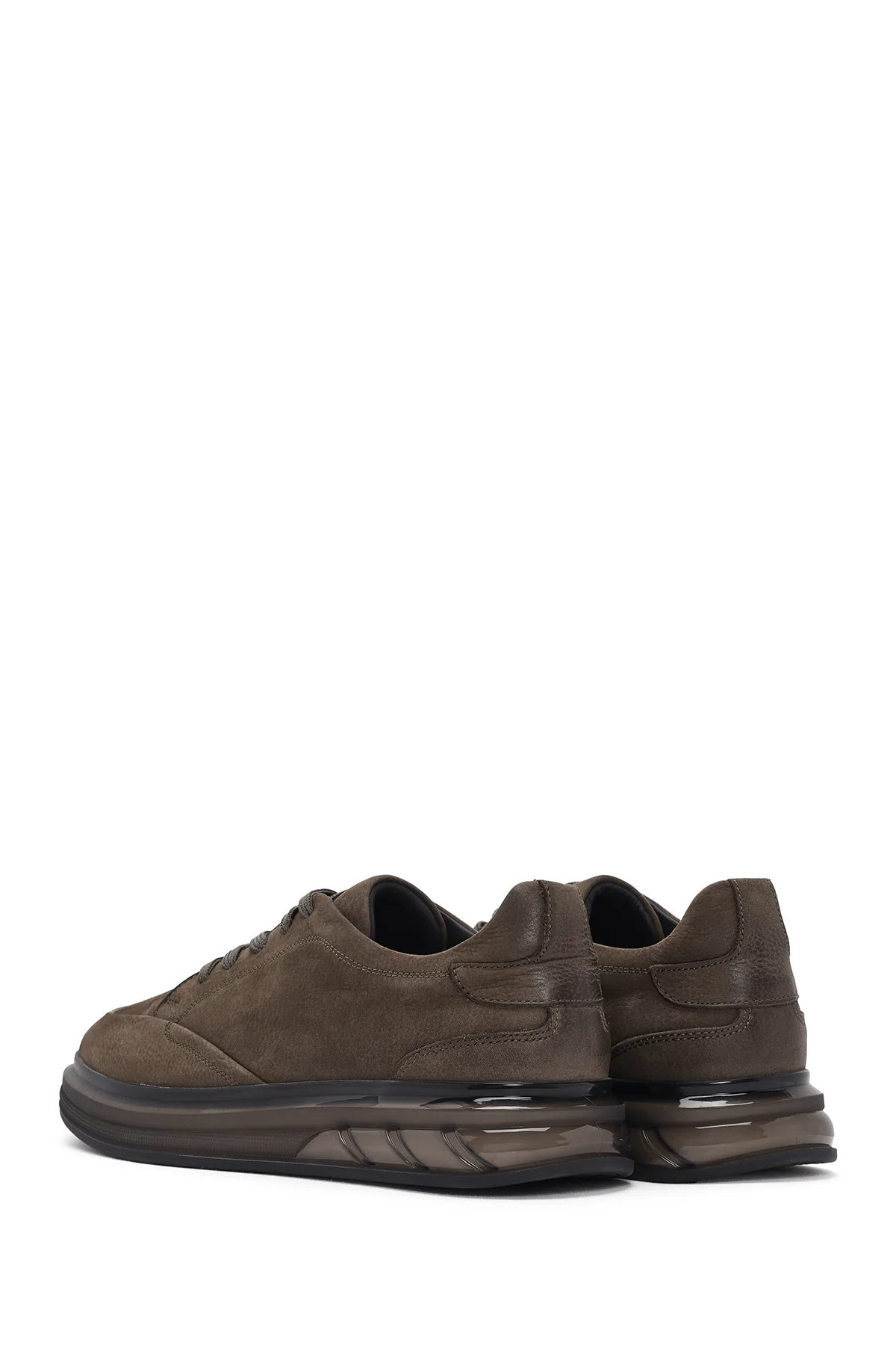Erkek Yeşil Bağcıklı Nubuk Deri Sneaker - Image 5