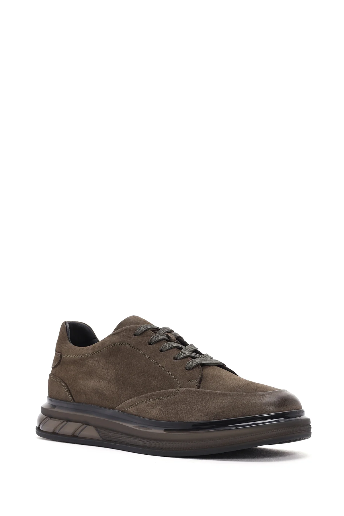Erkek Yeşil Bağcıklı Nubuk Deri Sneaker - Image 6