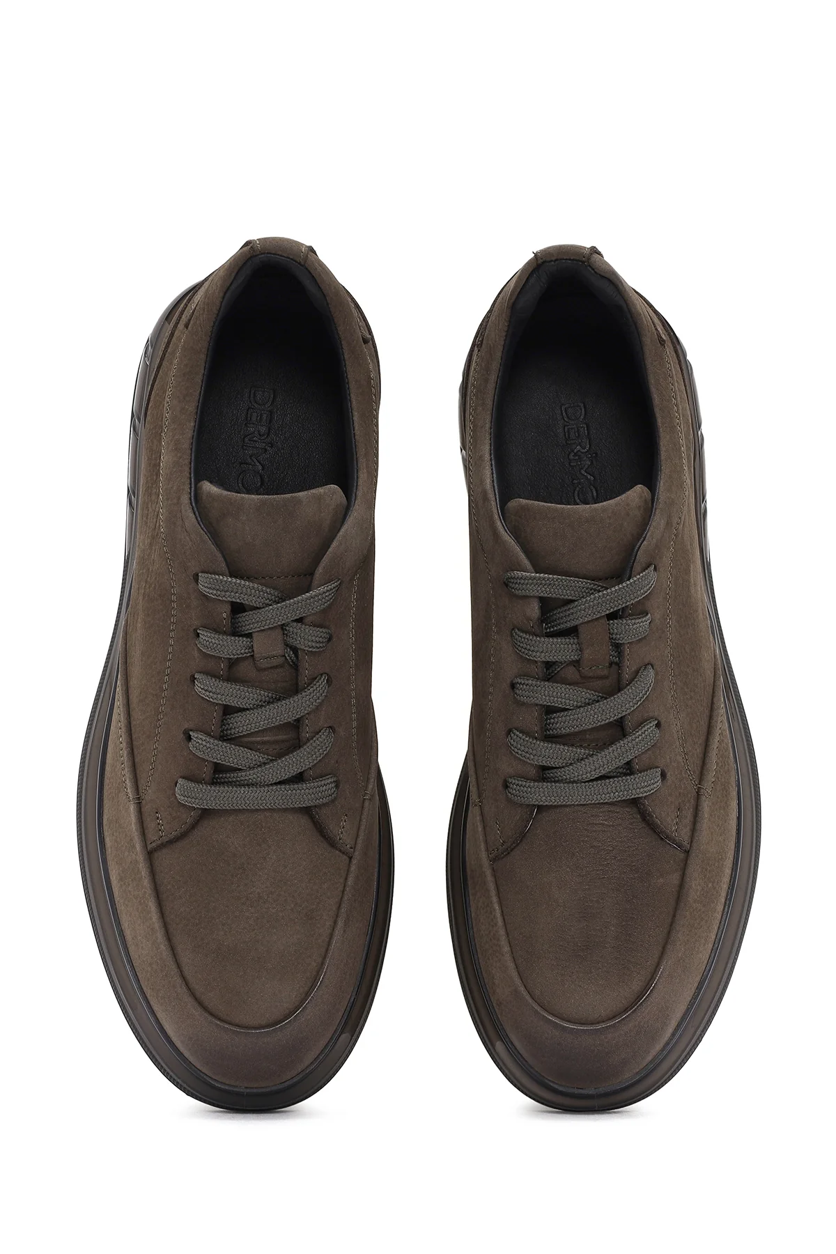 Erkek Yeşil Bağcıklı Nubuk Deri Sneaker - Image 7