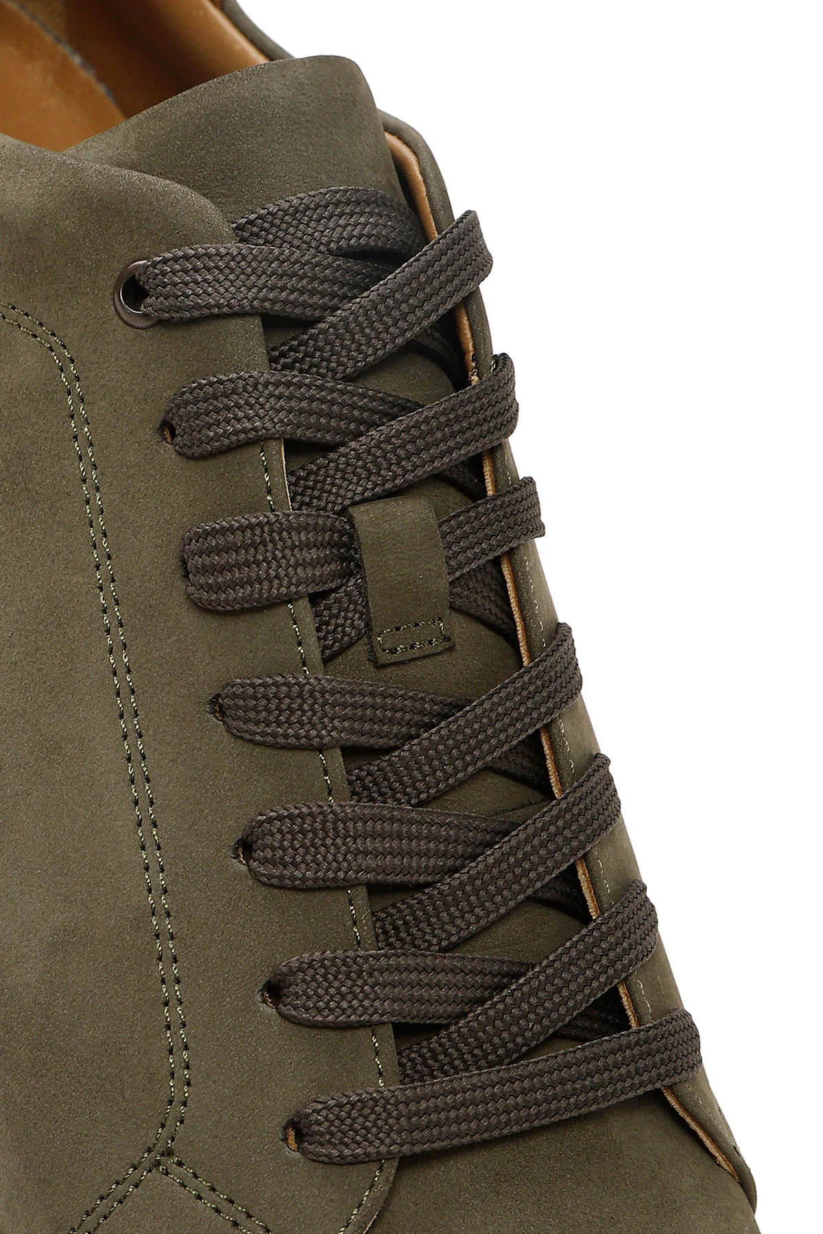 Erkek Yeşil Bağcıklı Nubuk Deri Sneaker - Image 8