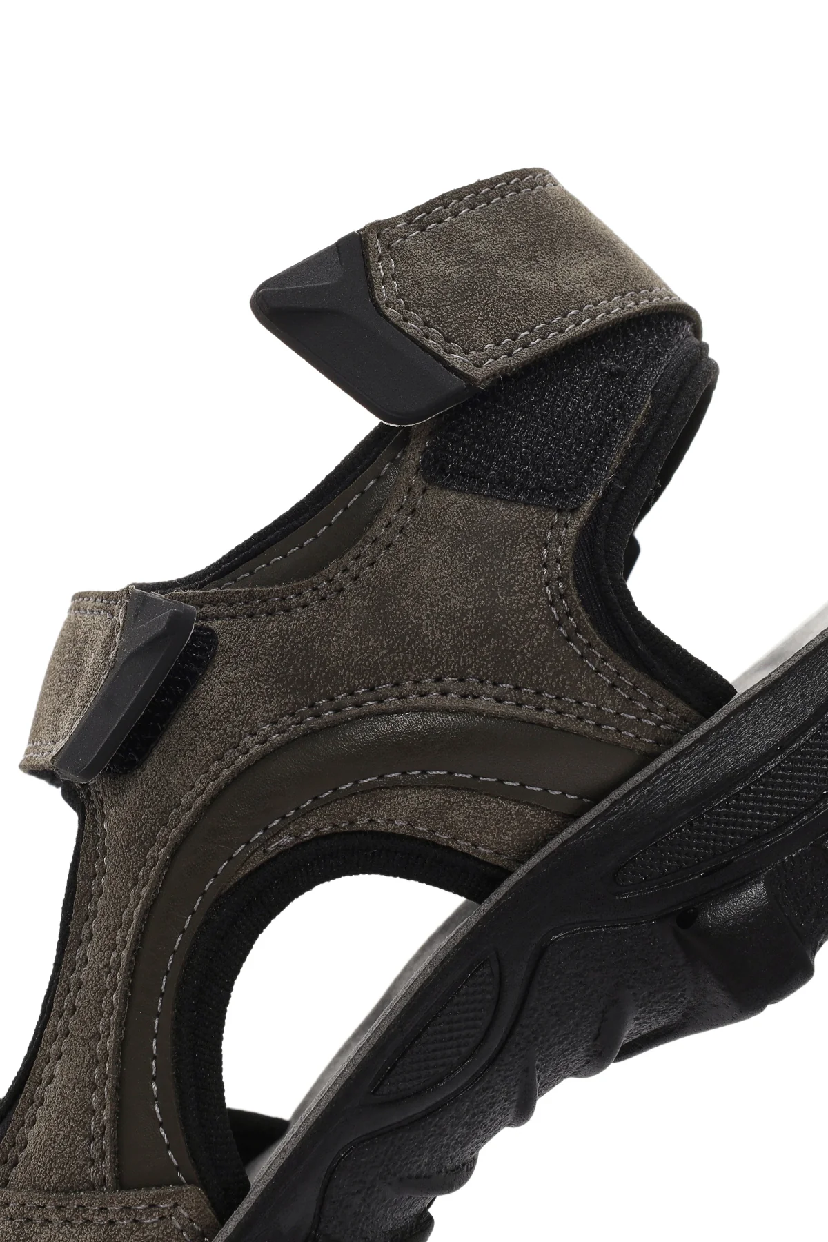 Erkek Yeşil Bantlı Nubuk Deri Casual Sandalet - Image 11