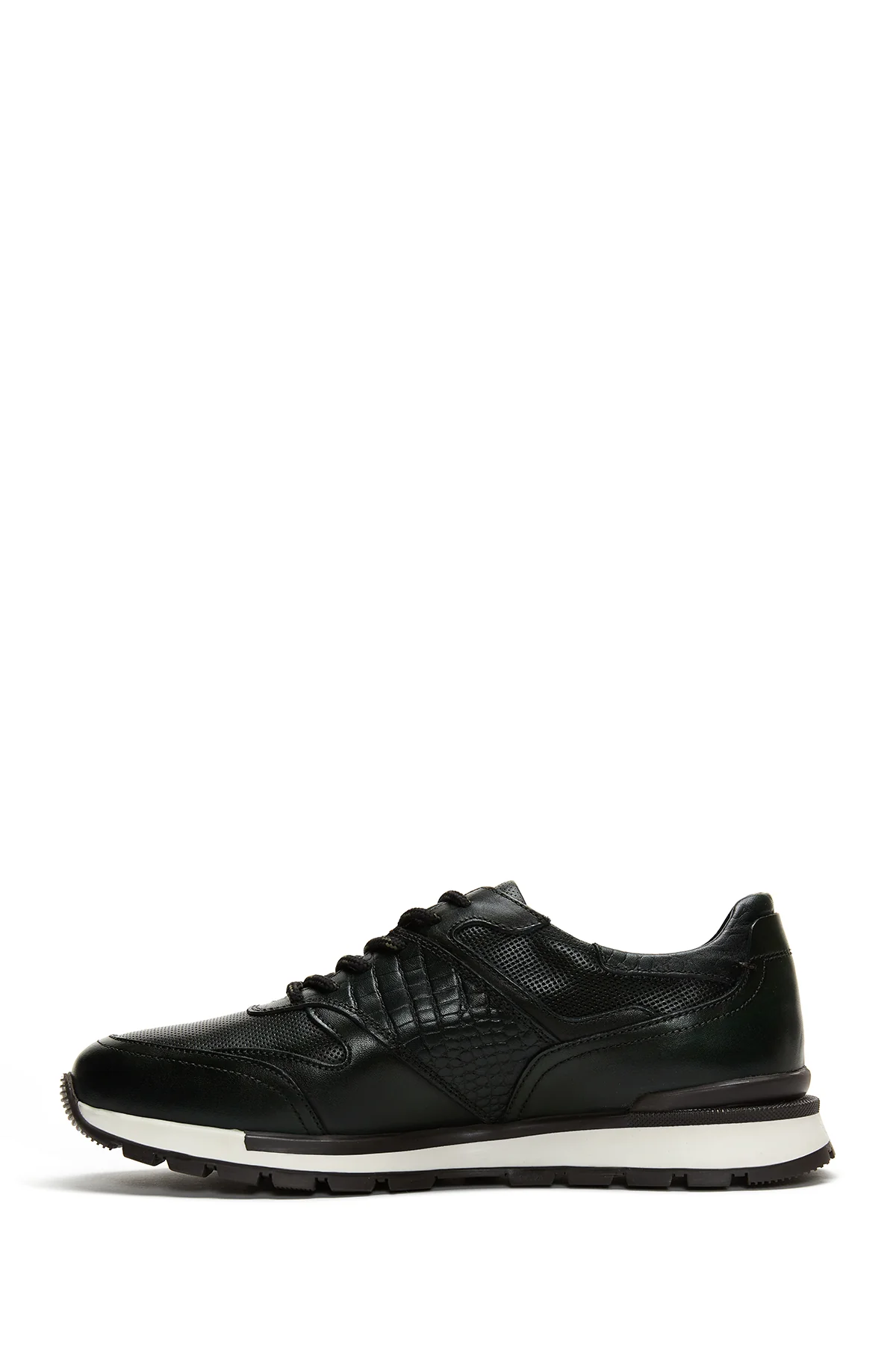 Erkek Yeşil Deri Baskılı Sneaker - Image 2