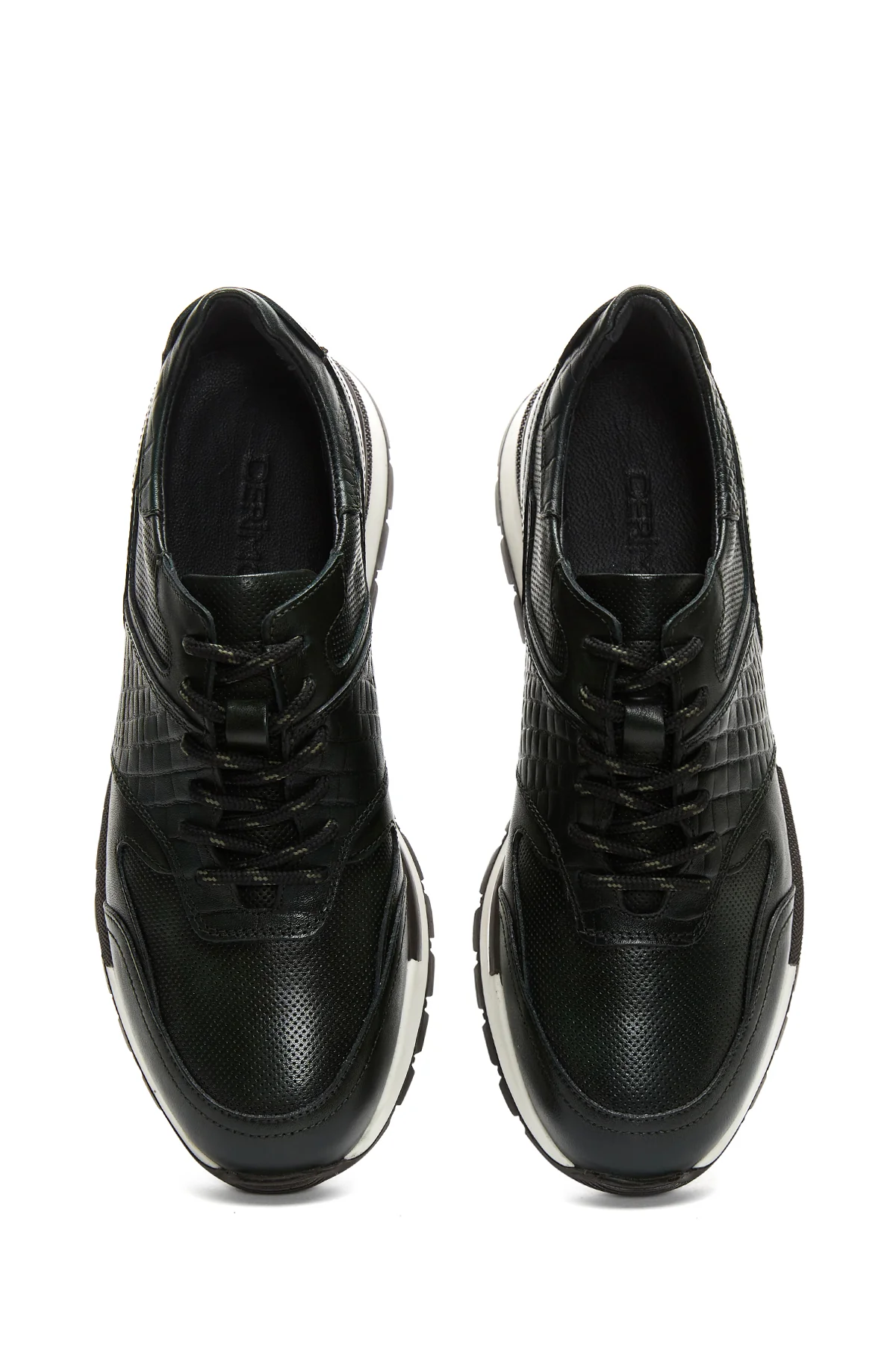 Erkek Yeşil Deri Baskılı Sneaker - Image 6