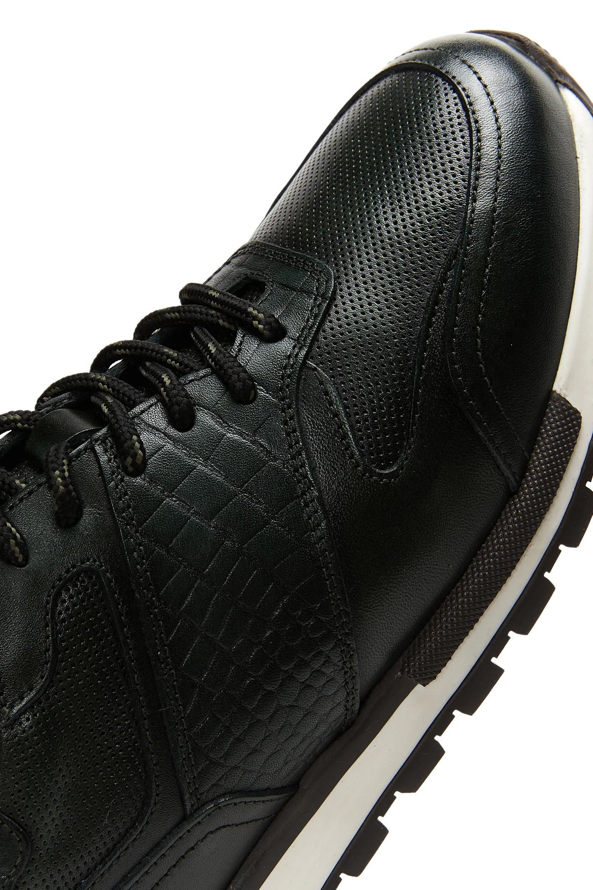 Erkek Yeşil Deri Baskılı Sneaker - Image 7
