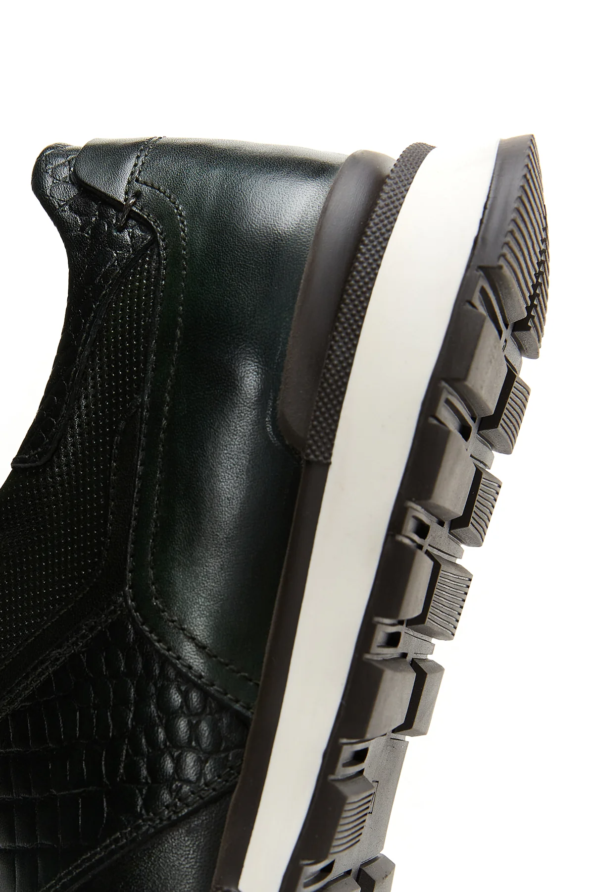 Erkek Yeşil Deri Baskılı Sneaker - Image 8