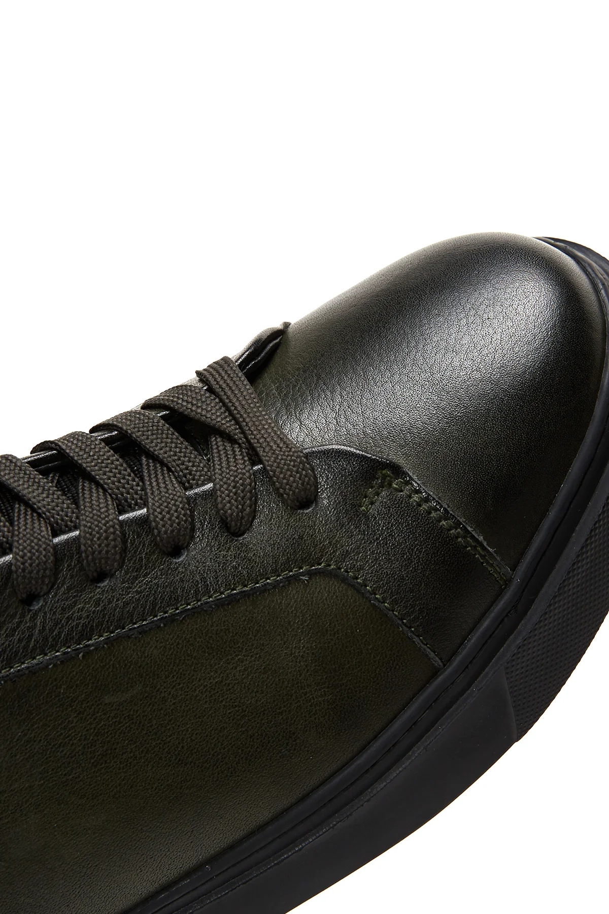 Erkek Yeşil Deri Kalın Tabanlı Sneaker - Image 7