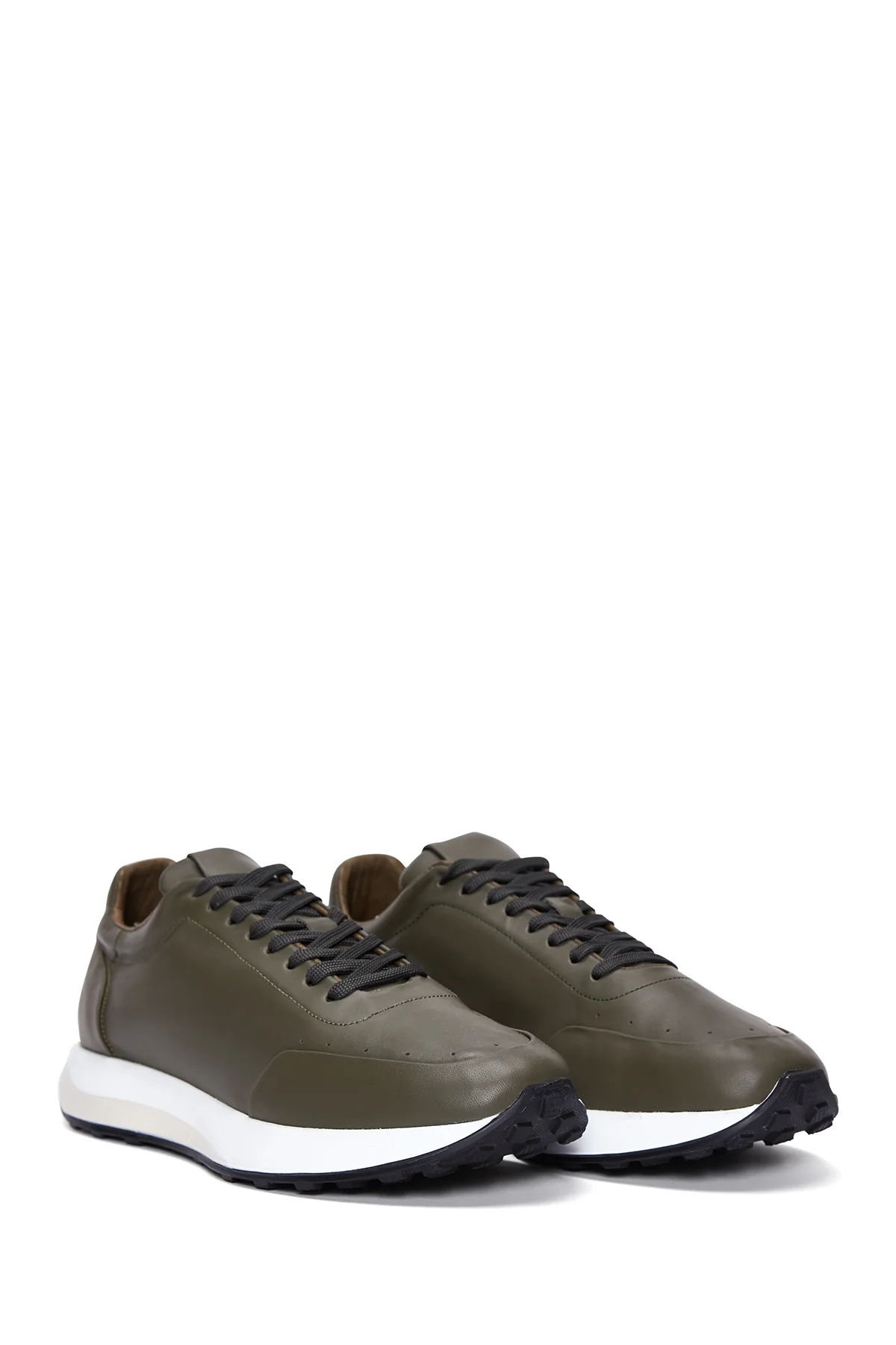 Erkek Yeşil Deri Sneaker - Image 3