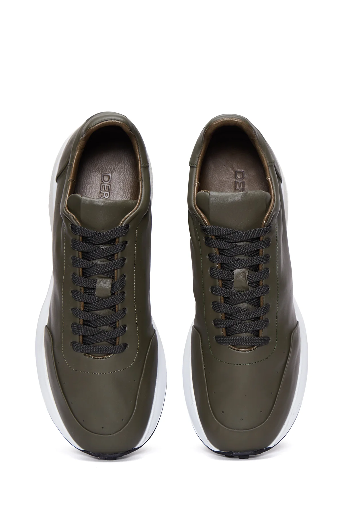 Erkek Yeşil Deri Sneaker - Image 6