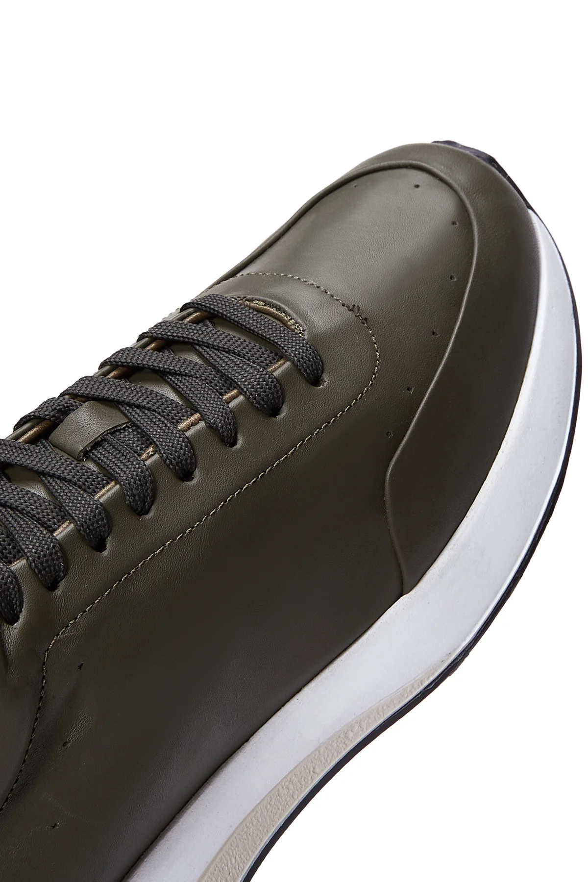 Erkek Yeşil Deri Sneaker - Image 7