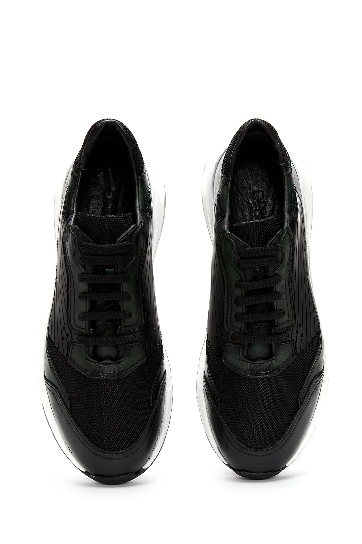 Erkek Yeşil Deri Sneaker - Image 6