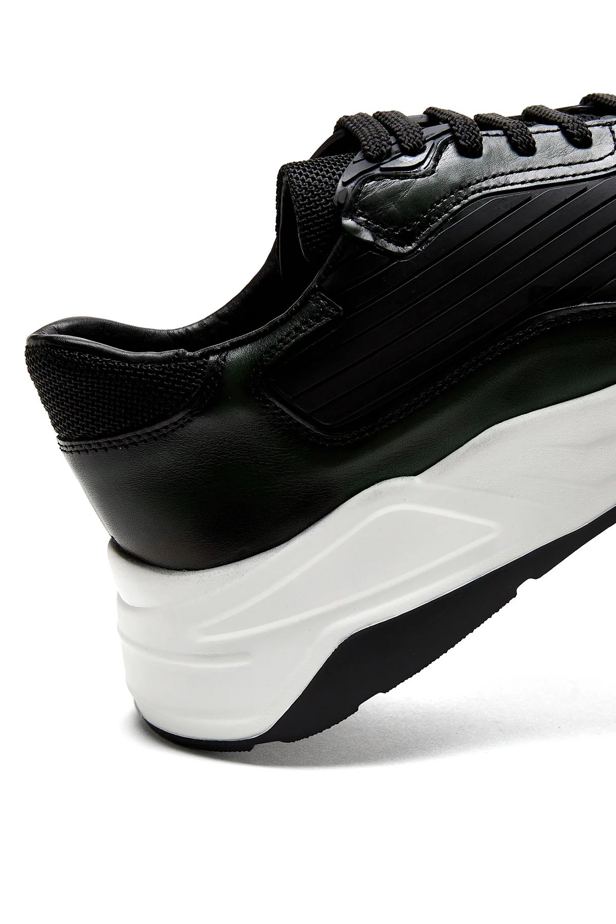 Erkek Yeşil Deri Sneaker - Image 8
