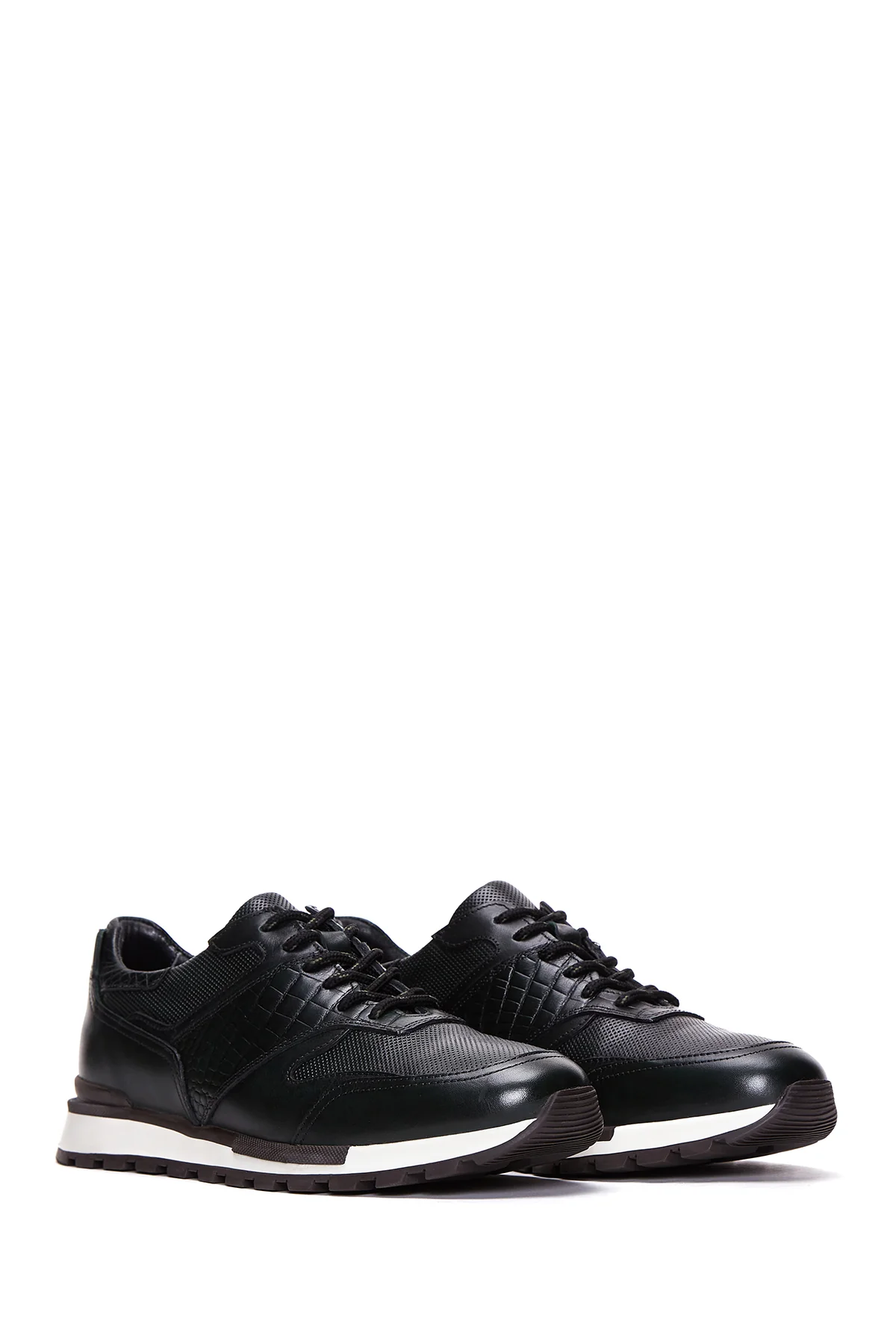 Erkek Yeşil Deri Sneaker - Image 3