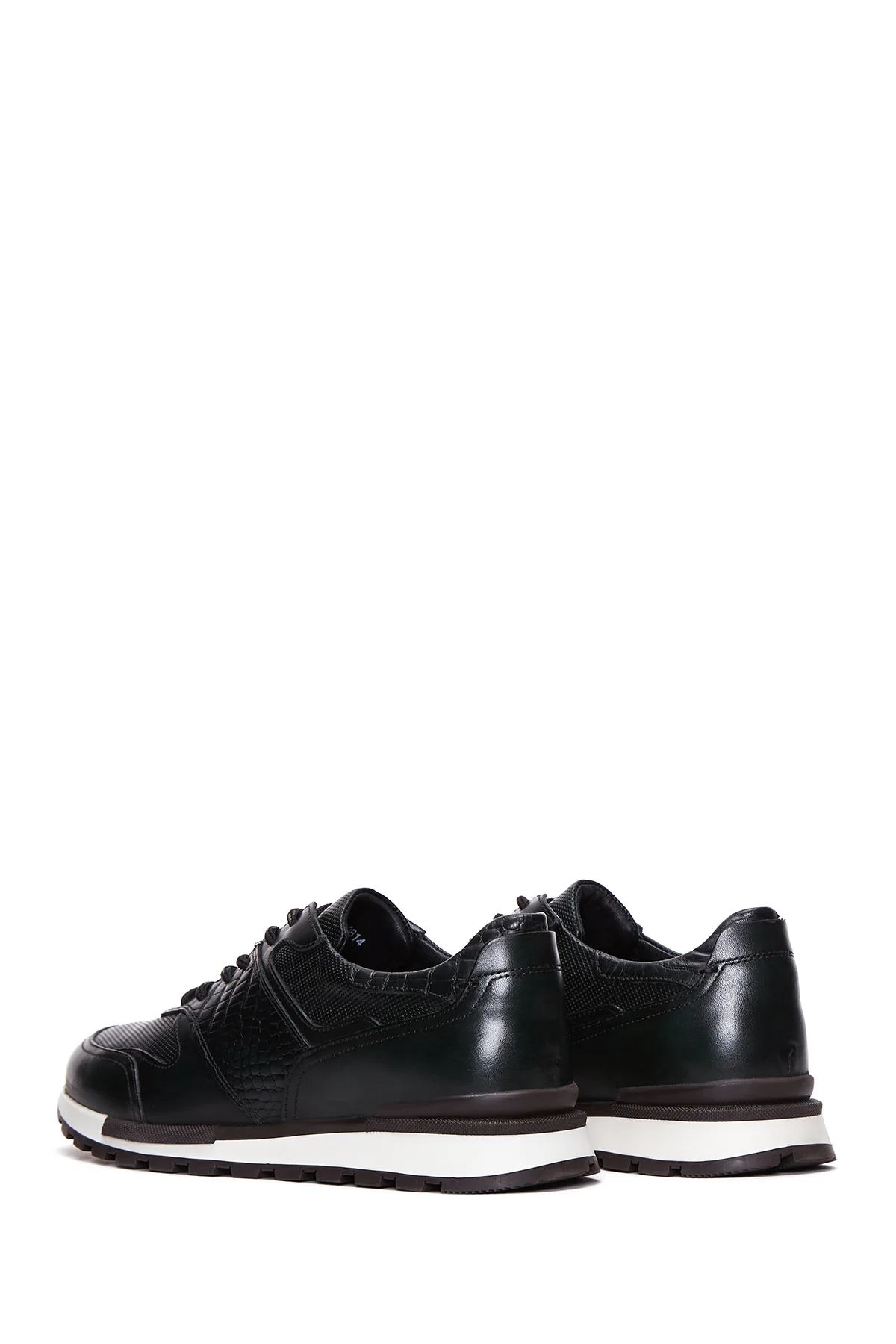 Erkek Yeşil Deri Sneaker - Image 5