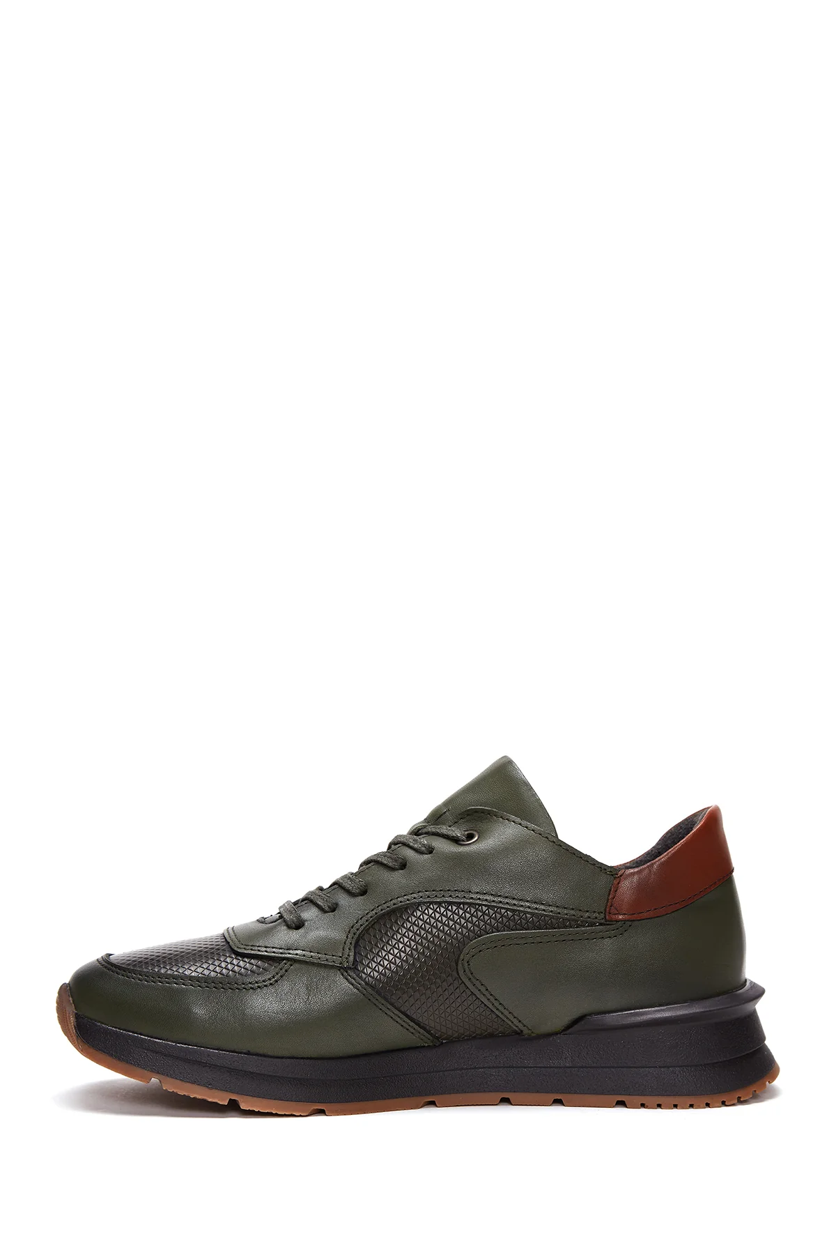 Erkek Yeşil Deri Sneaker - Image 2