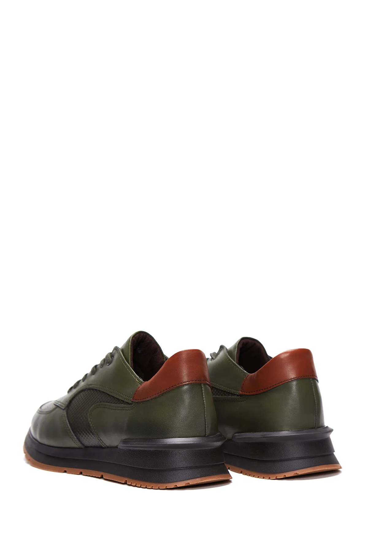 Erkek Yeşil Deri Sneaker - Image 5