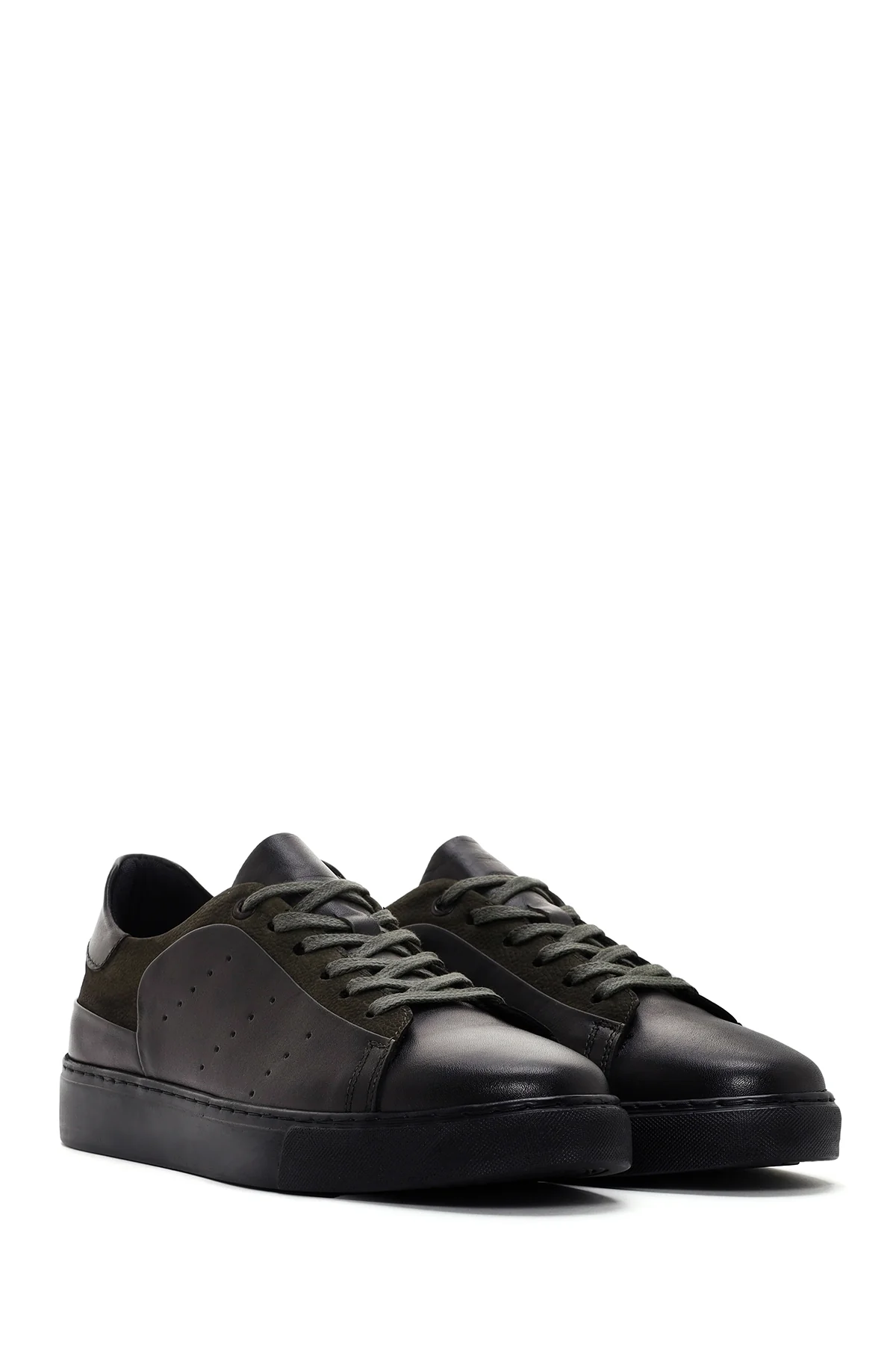 Erkek Yeşil  Deri Sneaker - Image 3