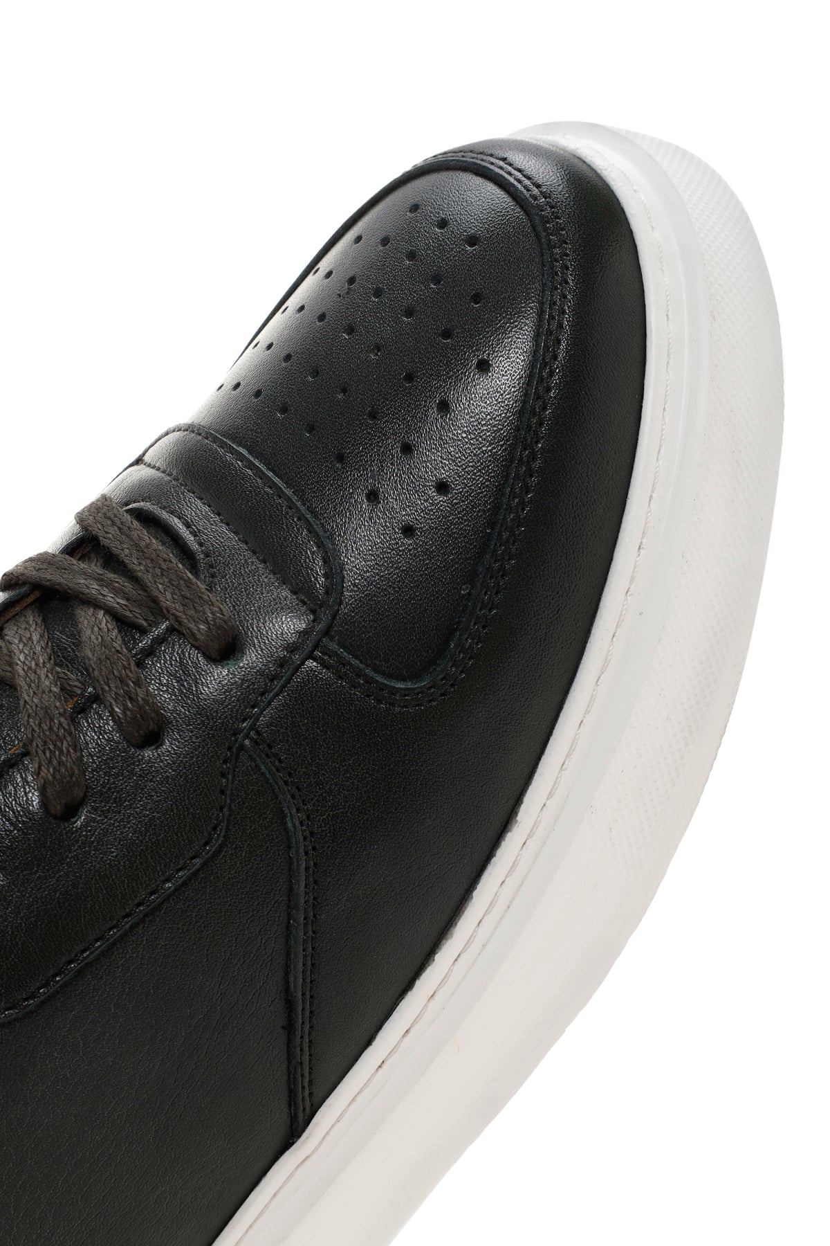 Erkek Yeşil Kalın Tabanlı Bağcıklı Deri Sneaker - Image 9