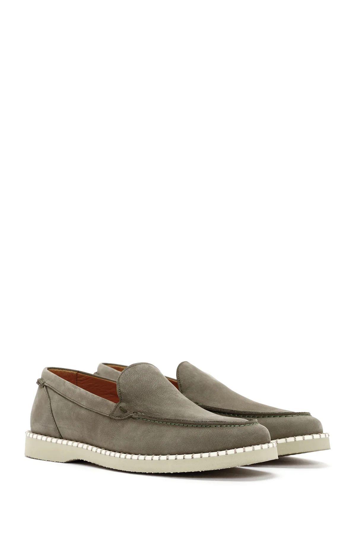 Erkek Yeşil Nubuk Deri Casual Loafer - Image 3