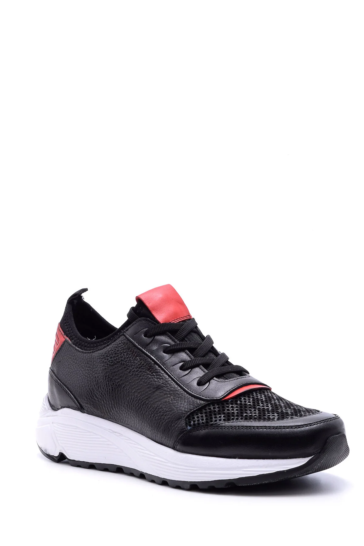 Erkek Yüksek Tabanlı Deri Sneaker - Image 2