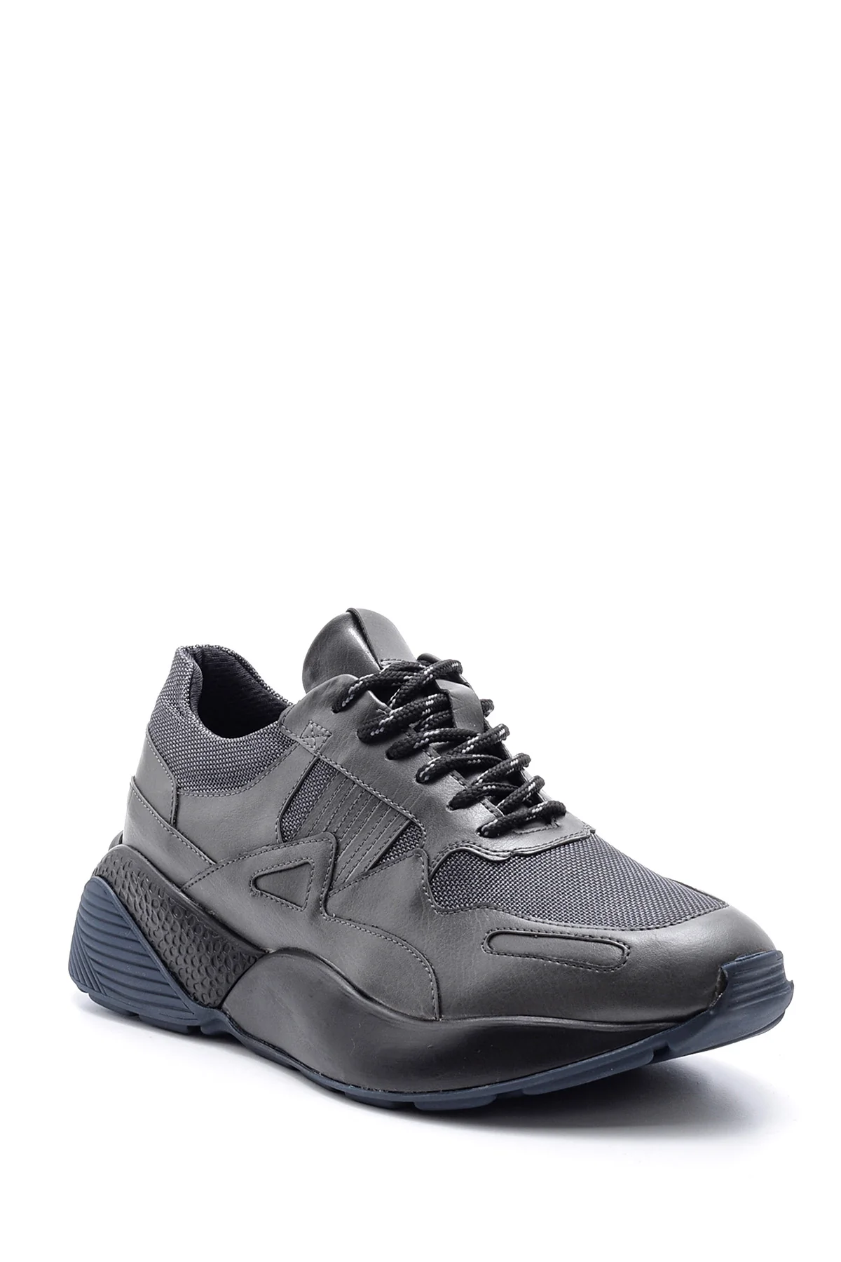 Erkek Yüksek Tabanlı Deri Sneaker - Image 2