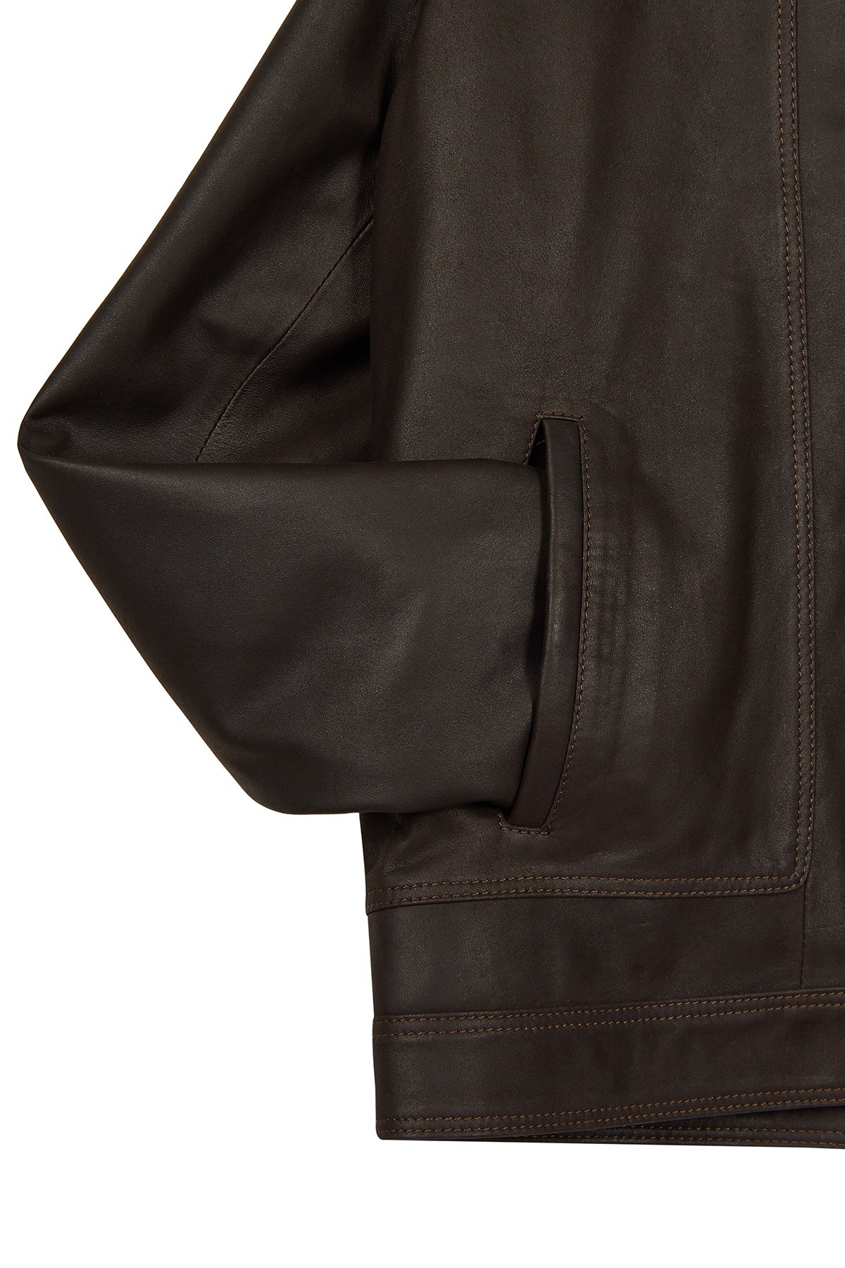 Felibe Erkek Kahverengi Hakim Yaka Deri Ceket - Image 8