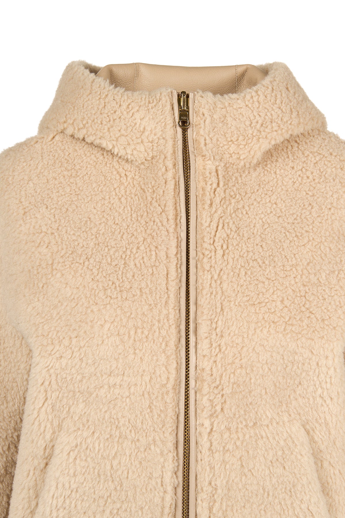 Gardena Kadın Bej Çift Taraflı Teddy Mont - Image 8