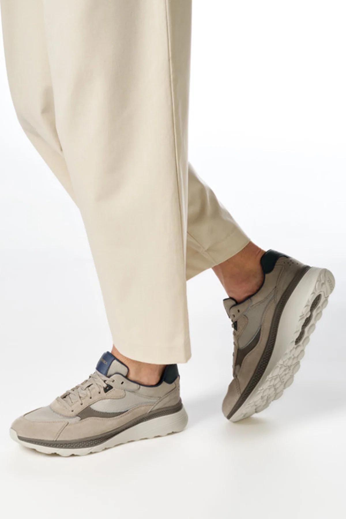 Geox Erkek Bej U Spherica Actif X1 A - Mes Su Bağcıklı Sneaker - Image 2