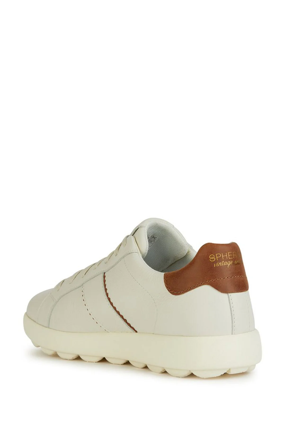 Geox Erkek Beyaz Spherica Bağcıklı Deri Sneaker - Image 4