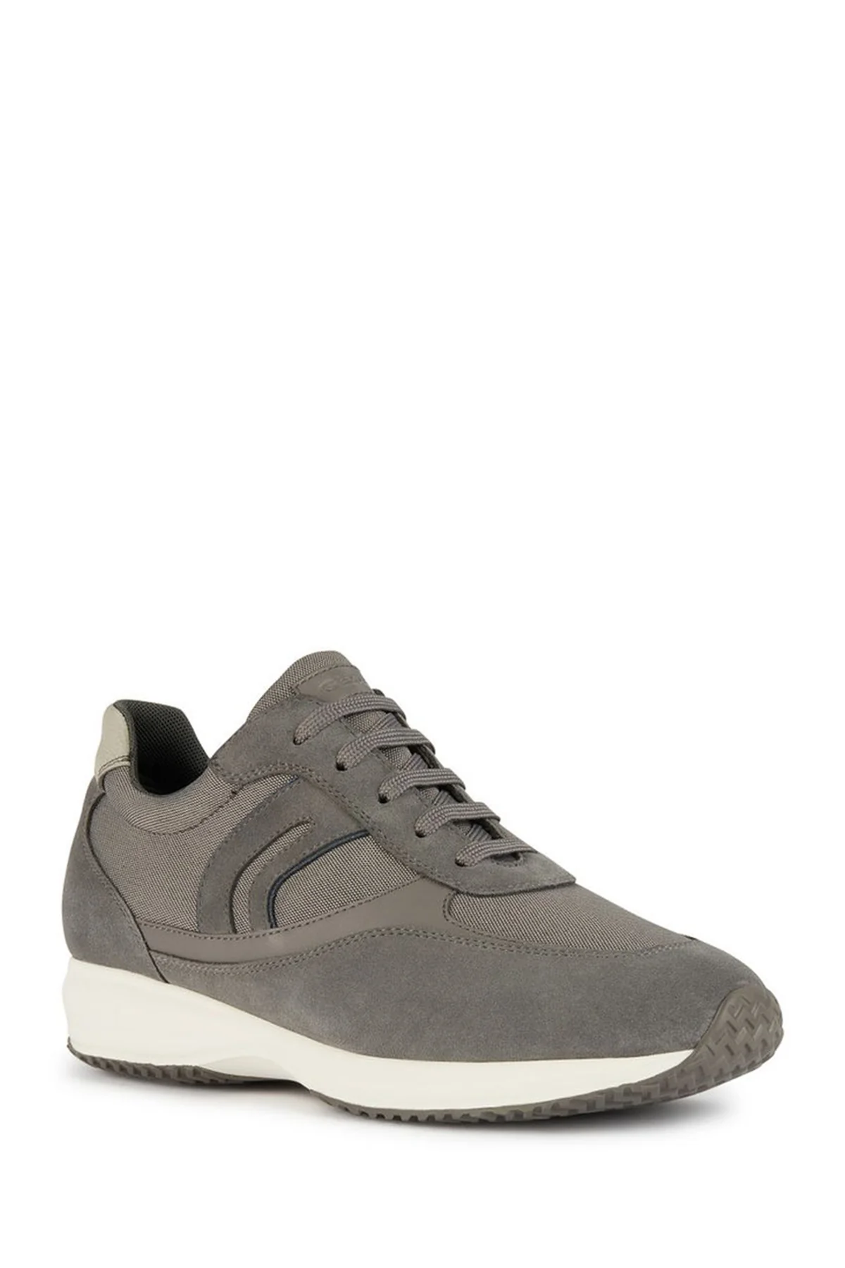 Geox Erkek Gri Happy Bağcıklı Süet Deri Sneaker - Image 3