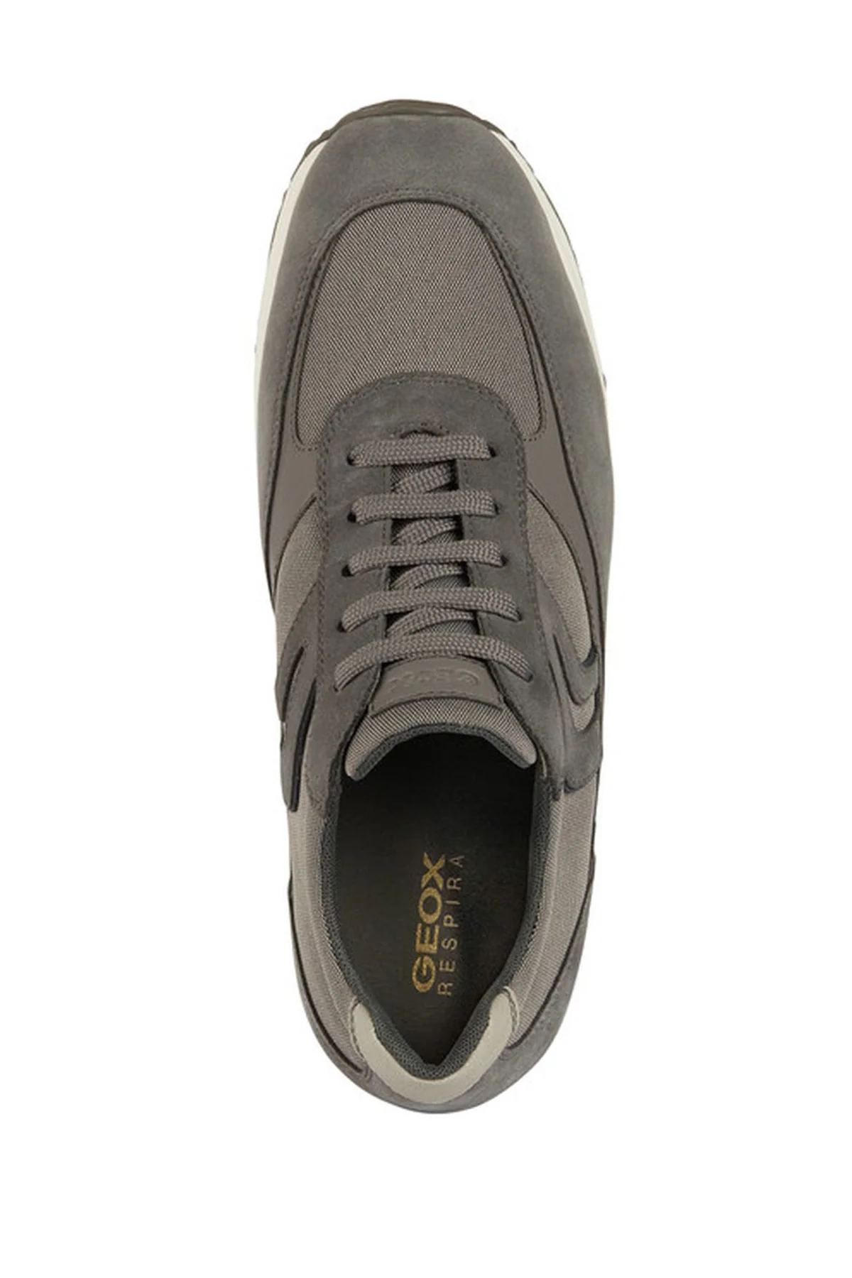 Geox Erkek Gri Happy Bağcıklı Süet Deri Sneaker - Image 5