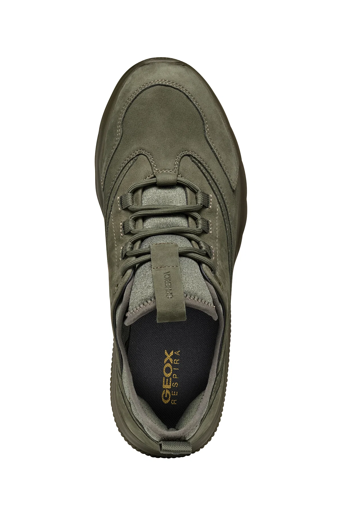 Geox Erkek Haki Spherica Bağcıklı Deri Sneaker - Image 5
