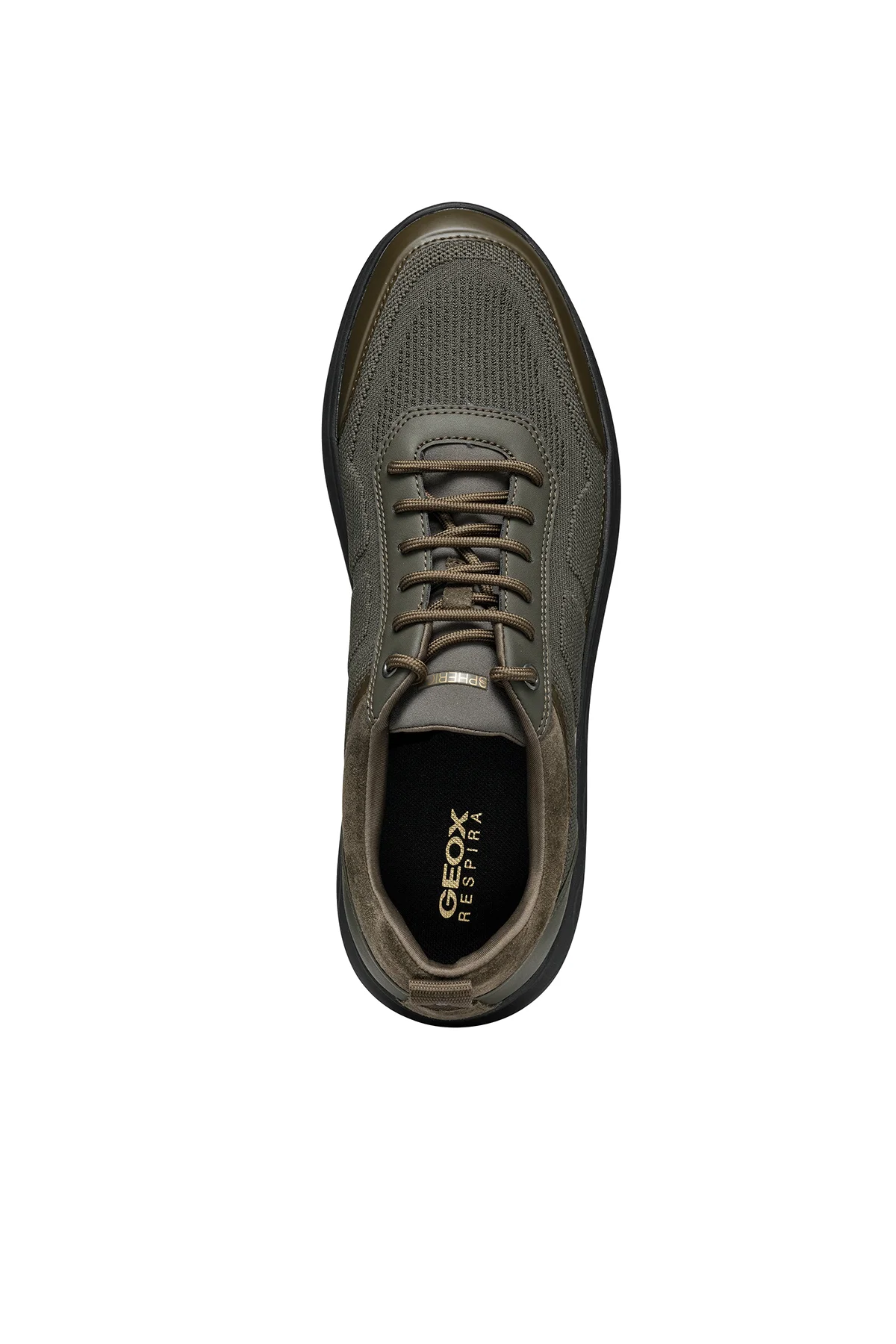 Geox Erkek Haki Spherica Bağcıklı Deri Sneaker - Image 8