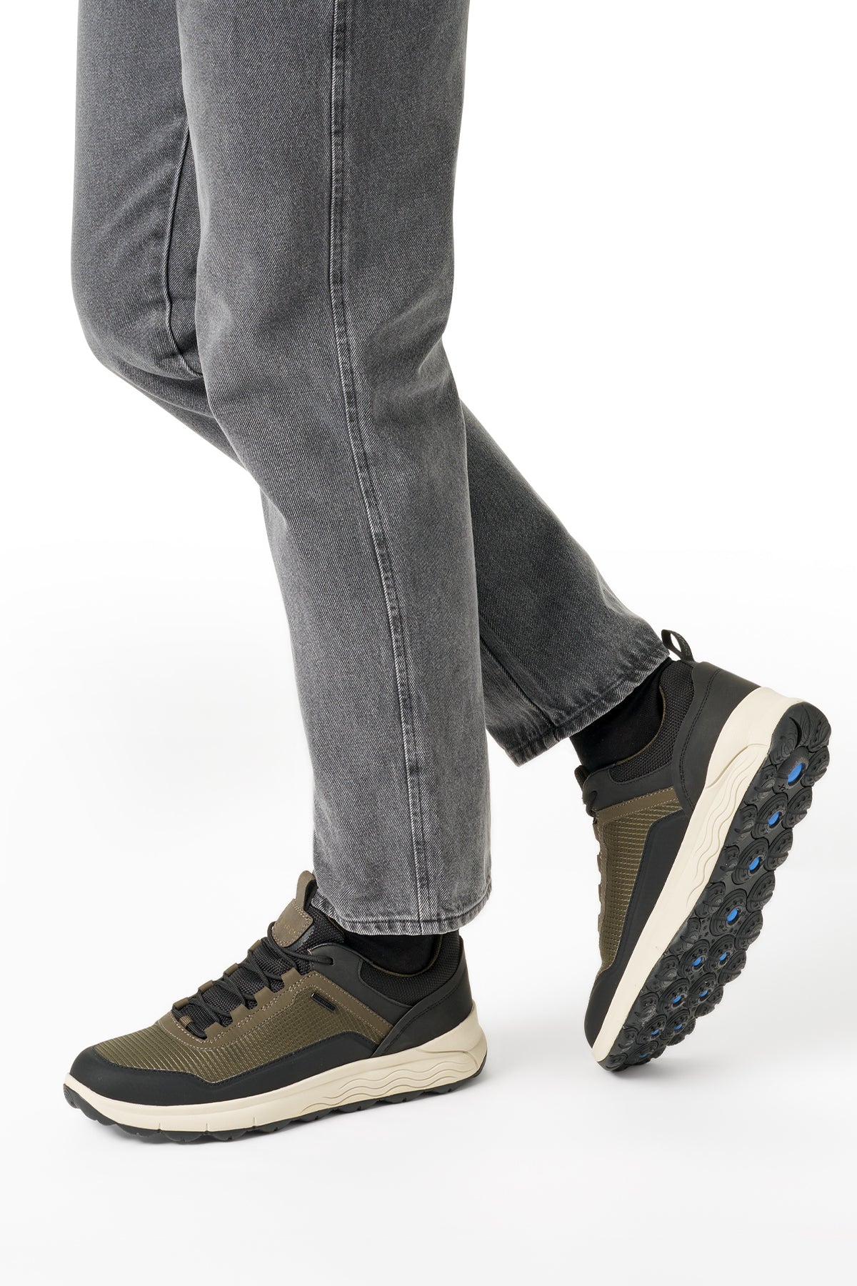 Geox Erkek Haki U Spherıca 4X4 B Abx A - Text+ Bağcıklı Kalın Tabanlı Kumaş Sneaker - Image 2