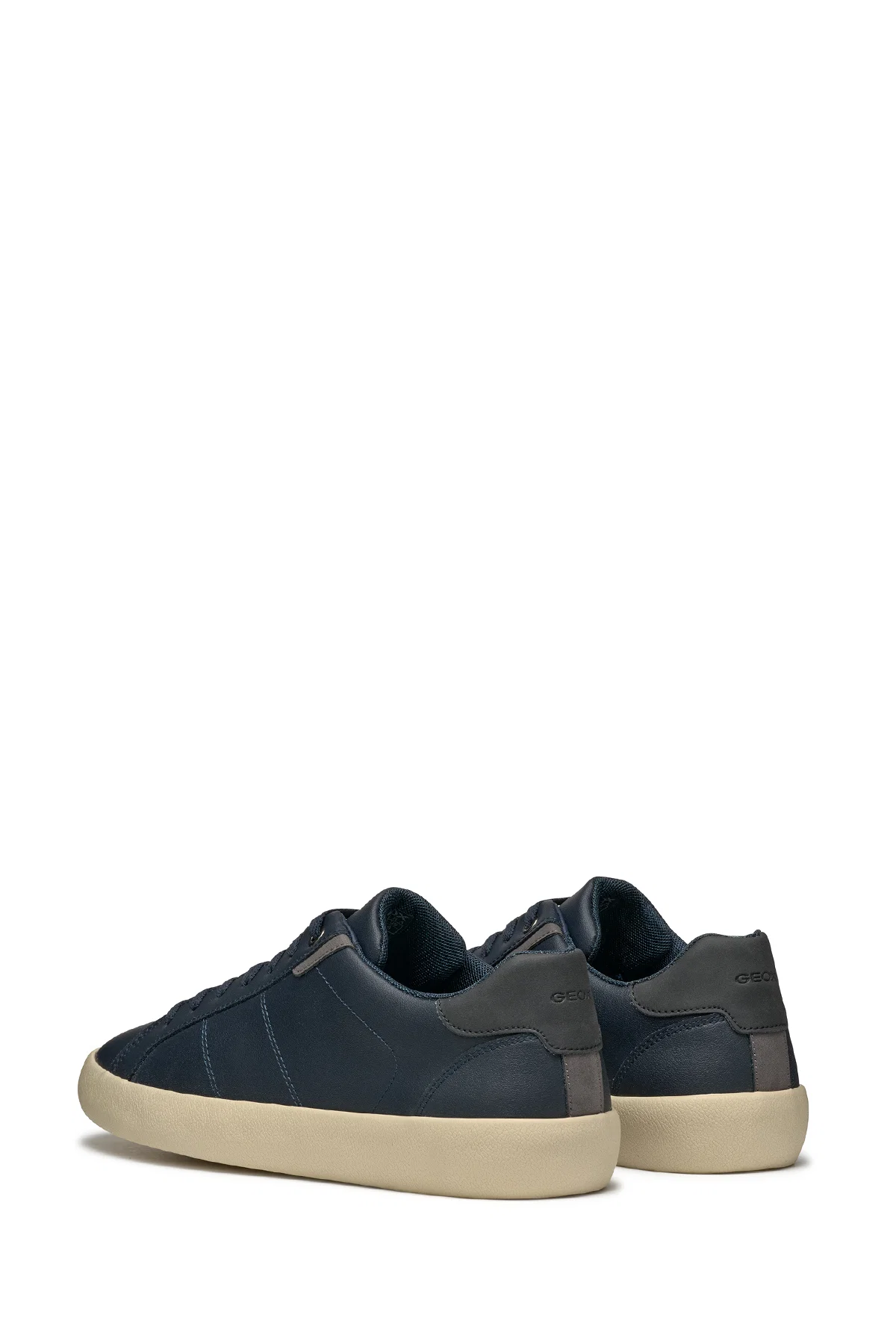 Geox Erkek Lacivert Affile Bağcıklı Deri Sneaker - Image 5
