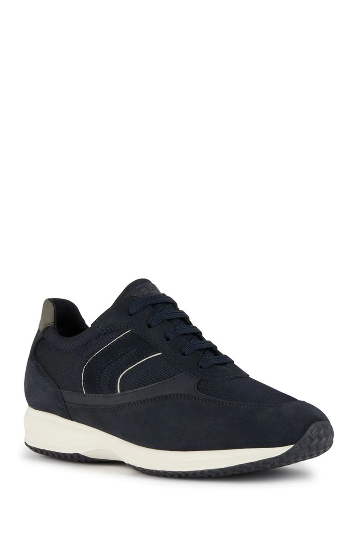 Geox Erkek Lacivert Happy Bağcıklı Süet Deri Sneaker - Image 3
