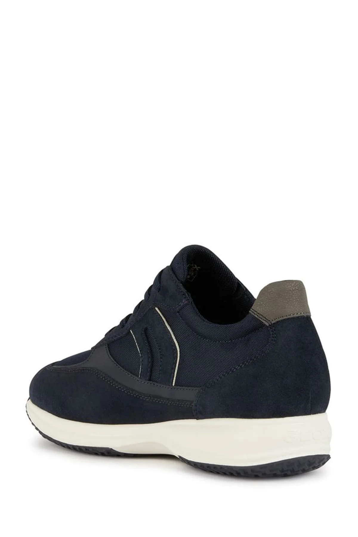 Geox Erkek Lacivert Happy Bağcıklı Süet Deri Sneaker - Image 4